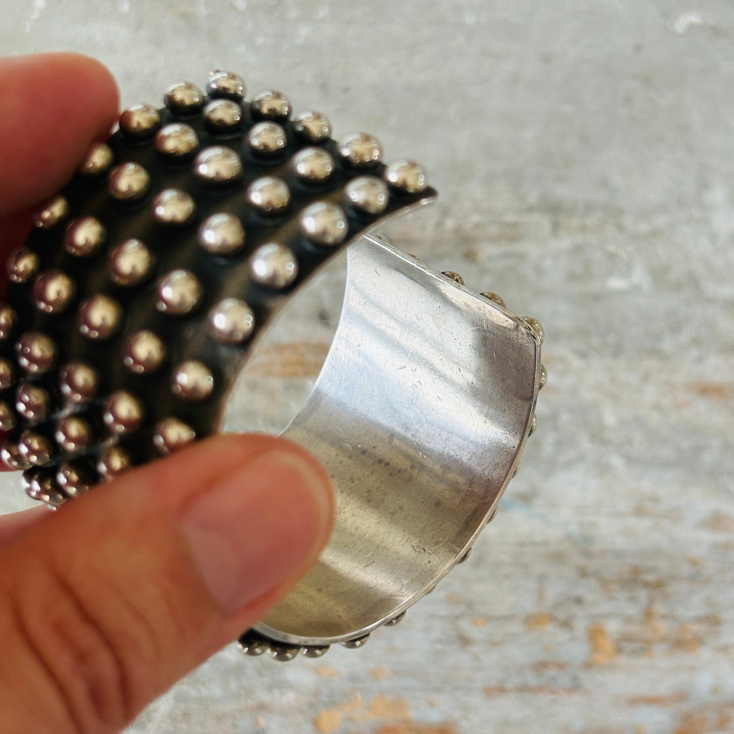 Navajo Edmund Piasso Sterling Silver Cuff
