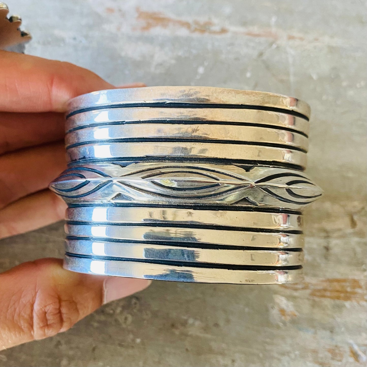 Navajo Chimney Butte Sterling Silver Statement Cuff