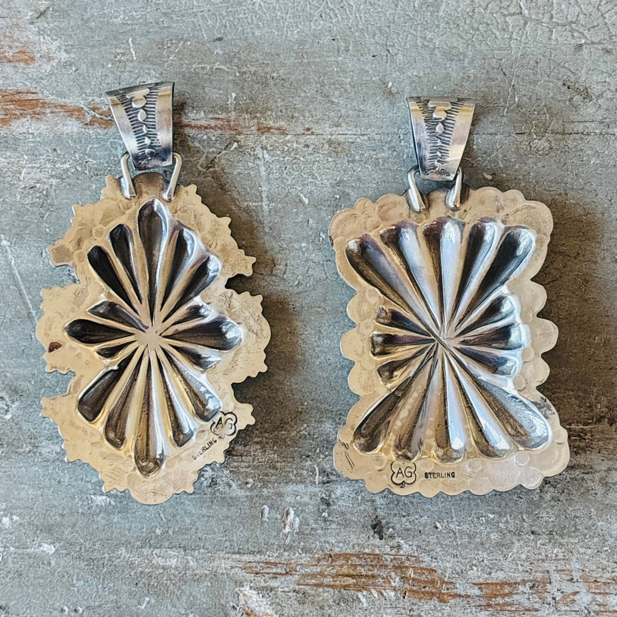 Navajo Arnold Goodluck Sterling Silver Concho Pendant