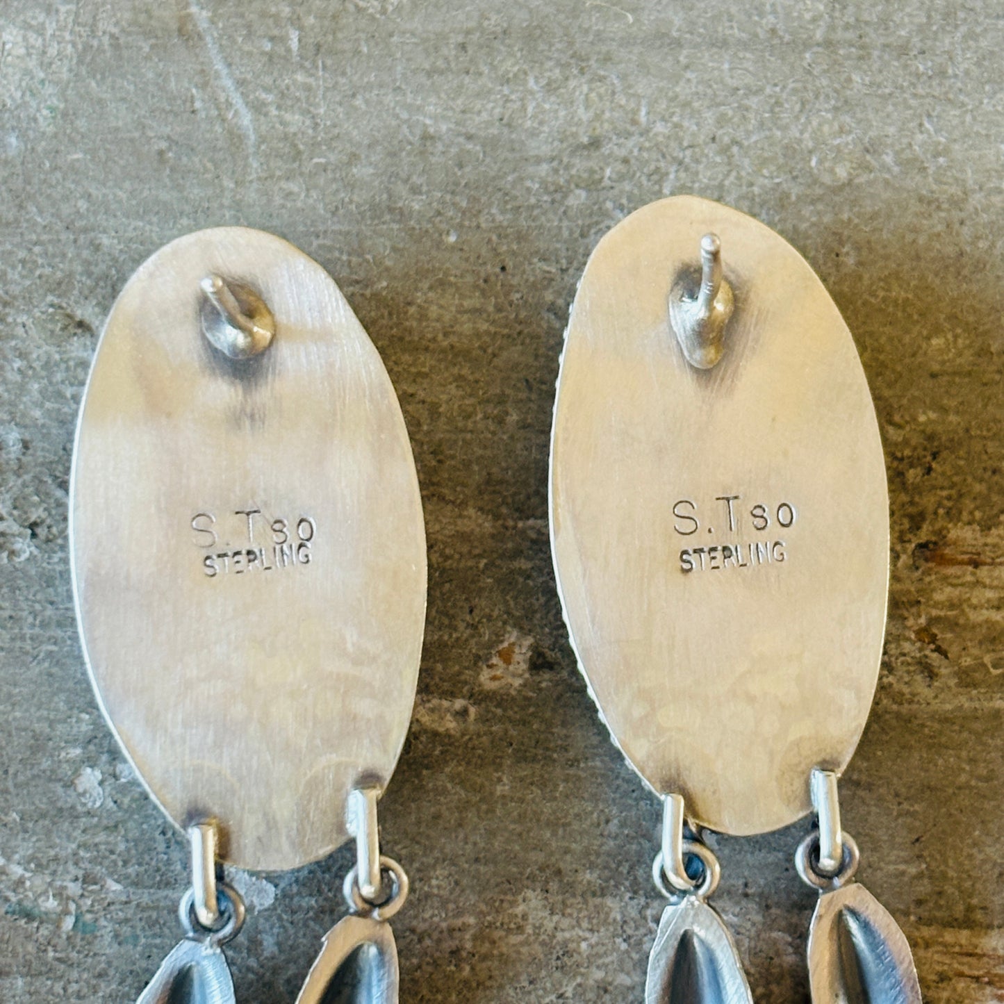 Sheila Tso Sterling Silver & Hubei Turquoise Earrings