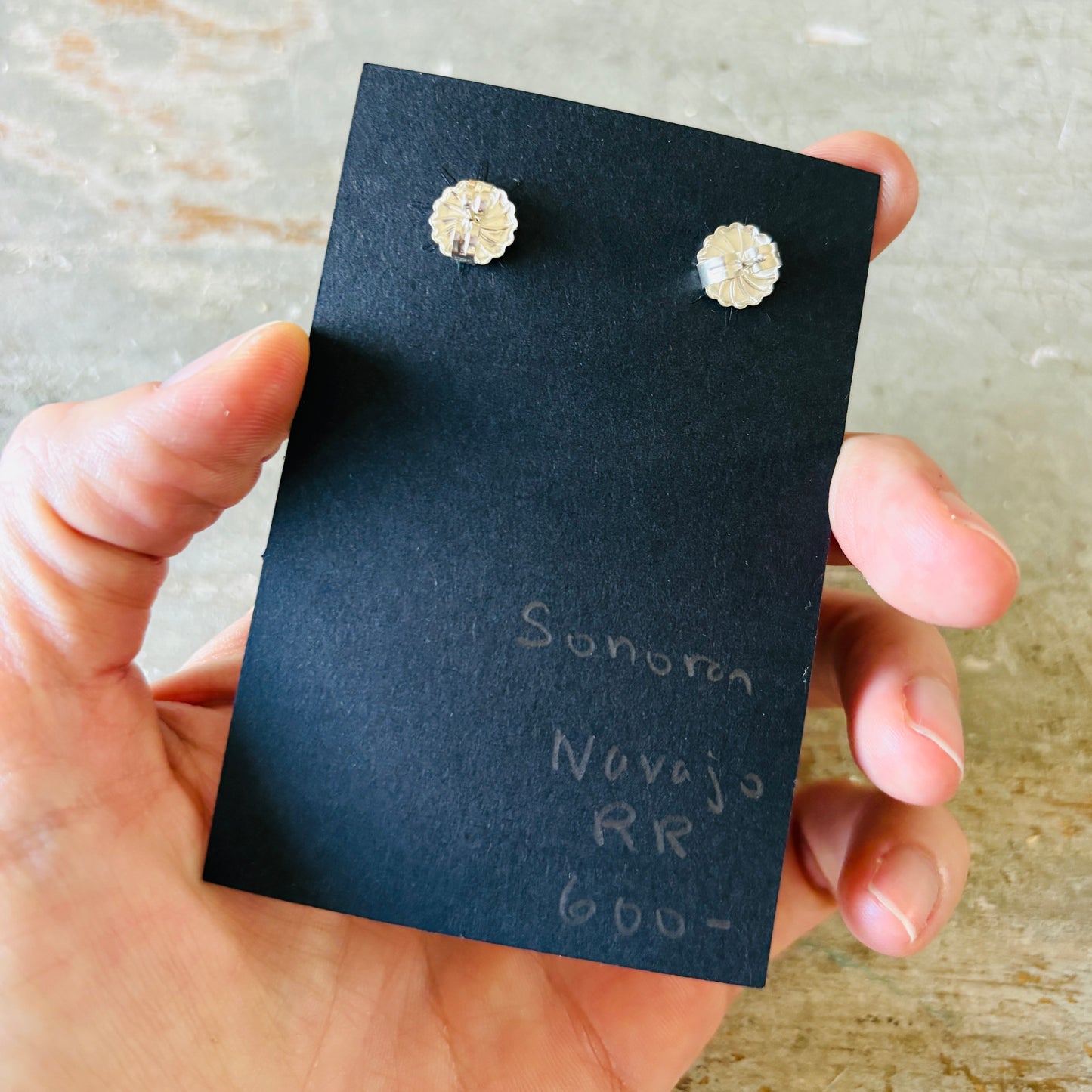 Navajo Signed Sterling Silver & Sonoran Turquoise Statement Earrings