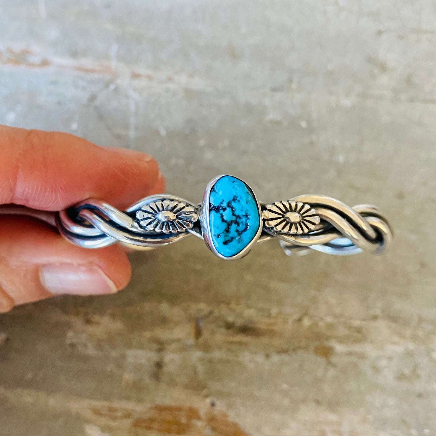 Navajo Sterling Silver & Turquoise Stacker Cuff
