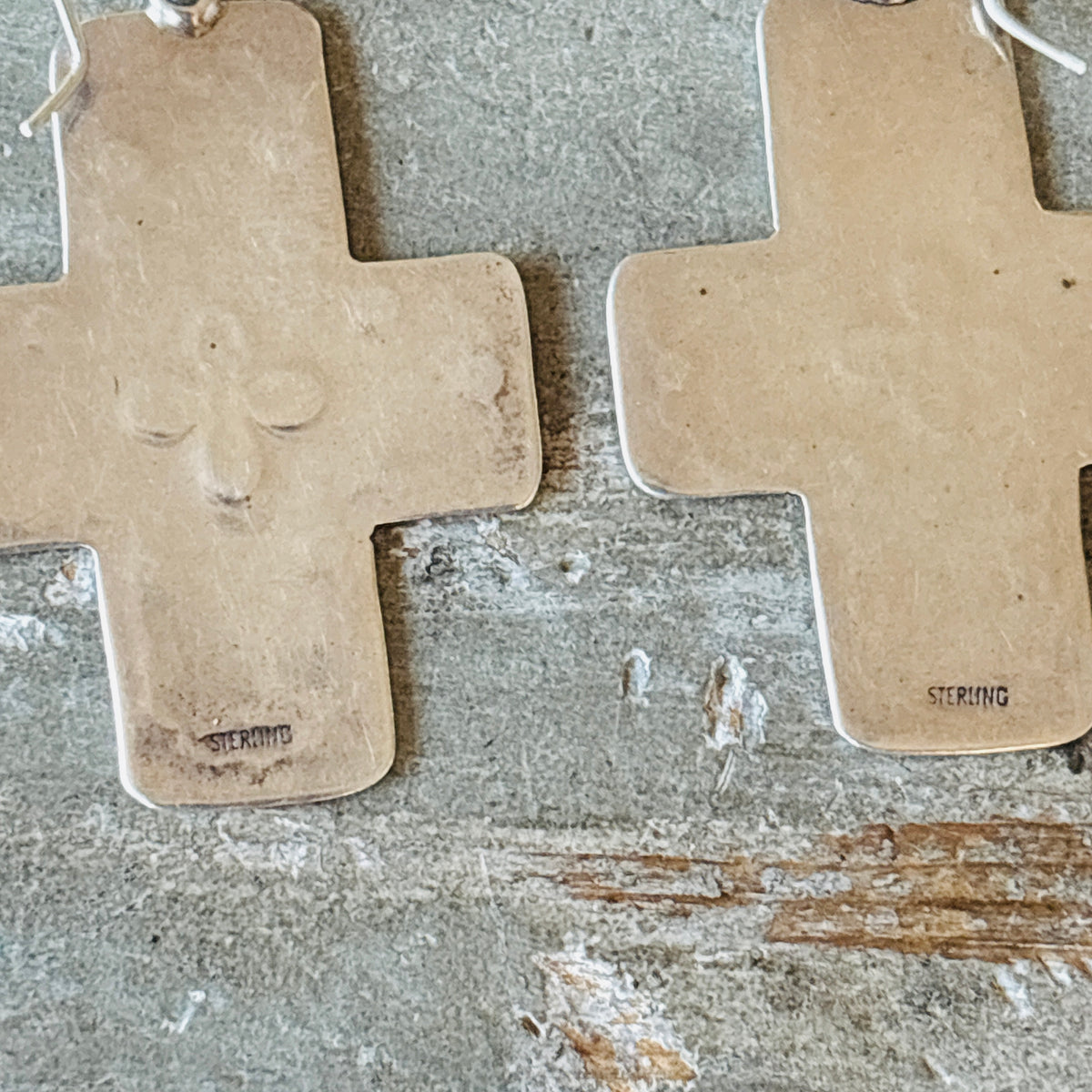 Navajo Sterling Silver Cross Earrings
