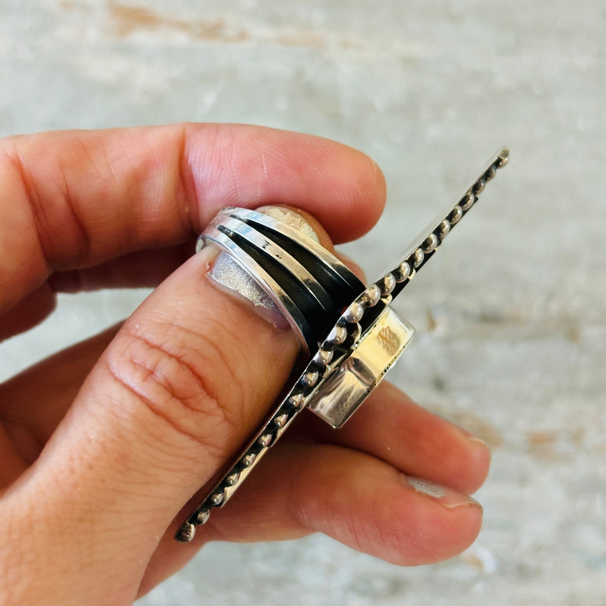 Navajo Tow Hawk Sterling Silver Statement Ring