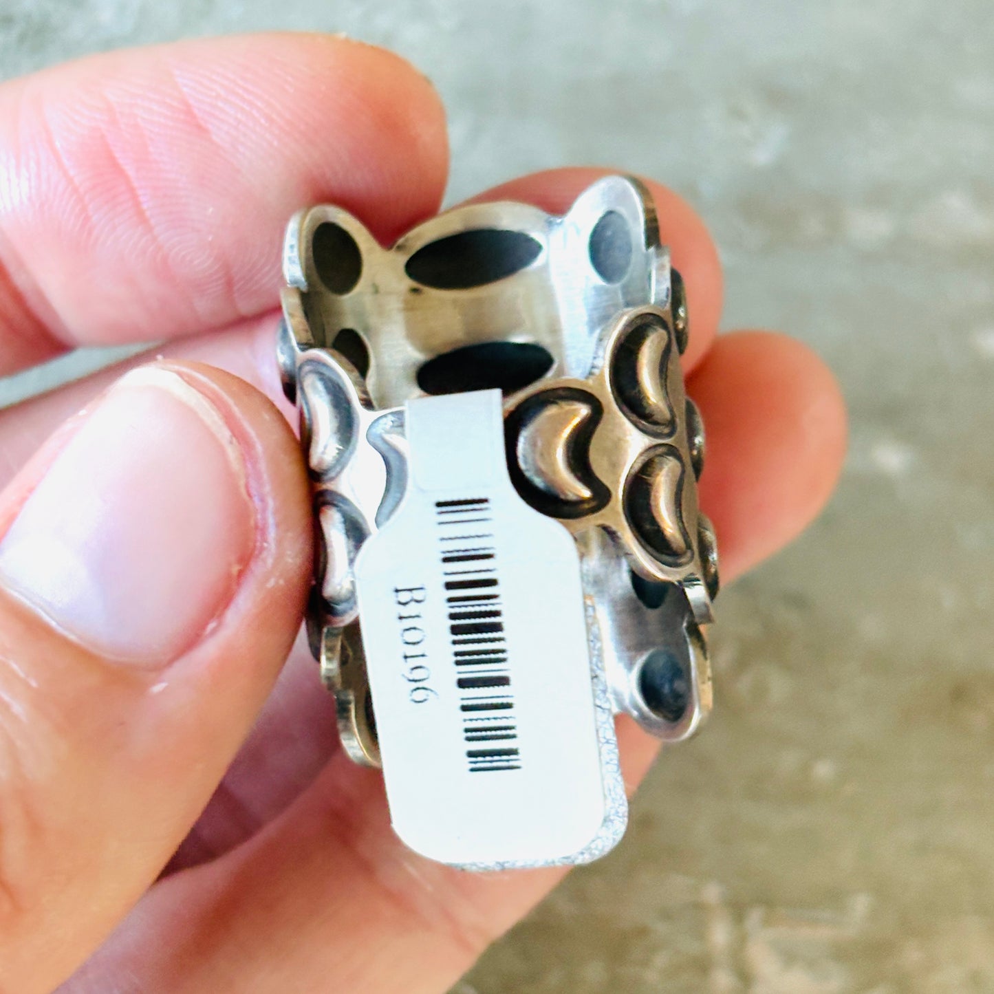 Navajo Alex Sanchez Sterling Silver Repousse Ring