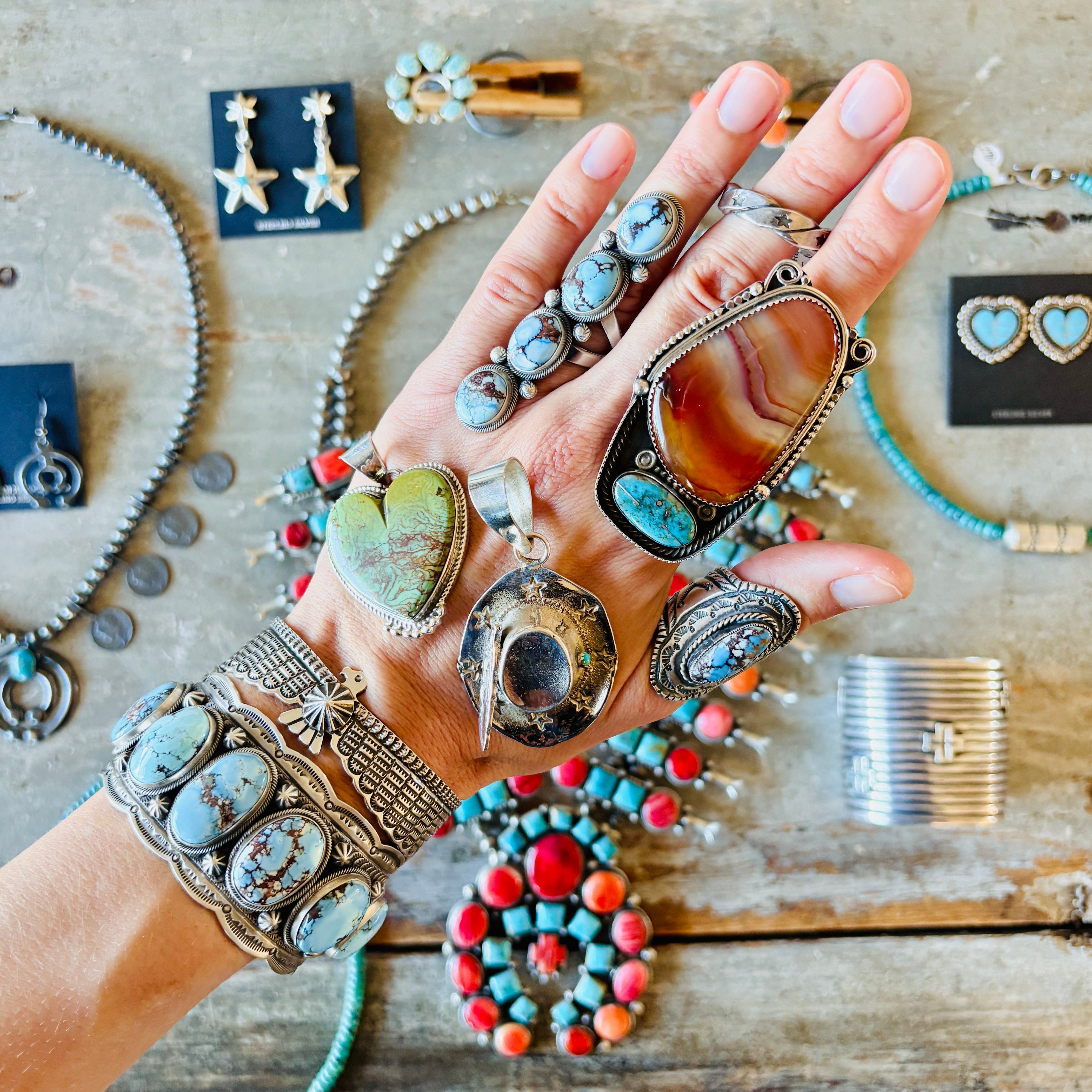 Navajo Darrell Cadman Sterling Silver Thunderbird Cuff – Sunshine