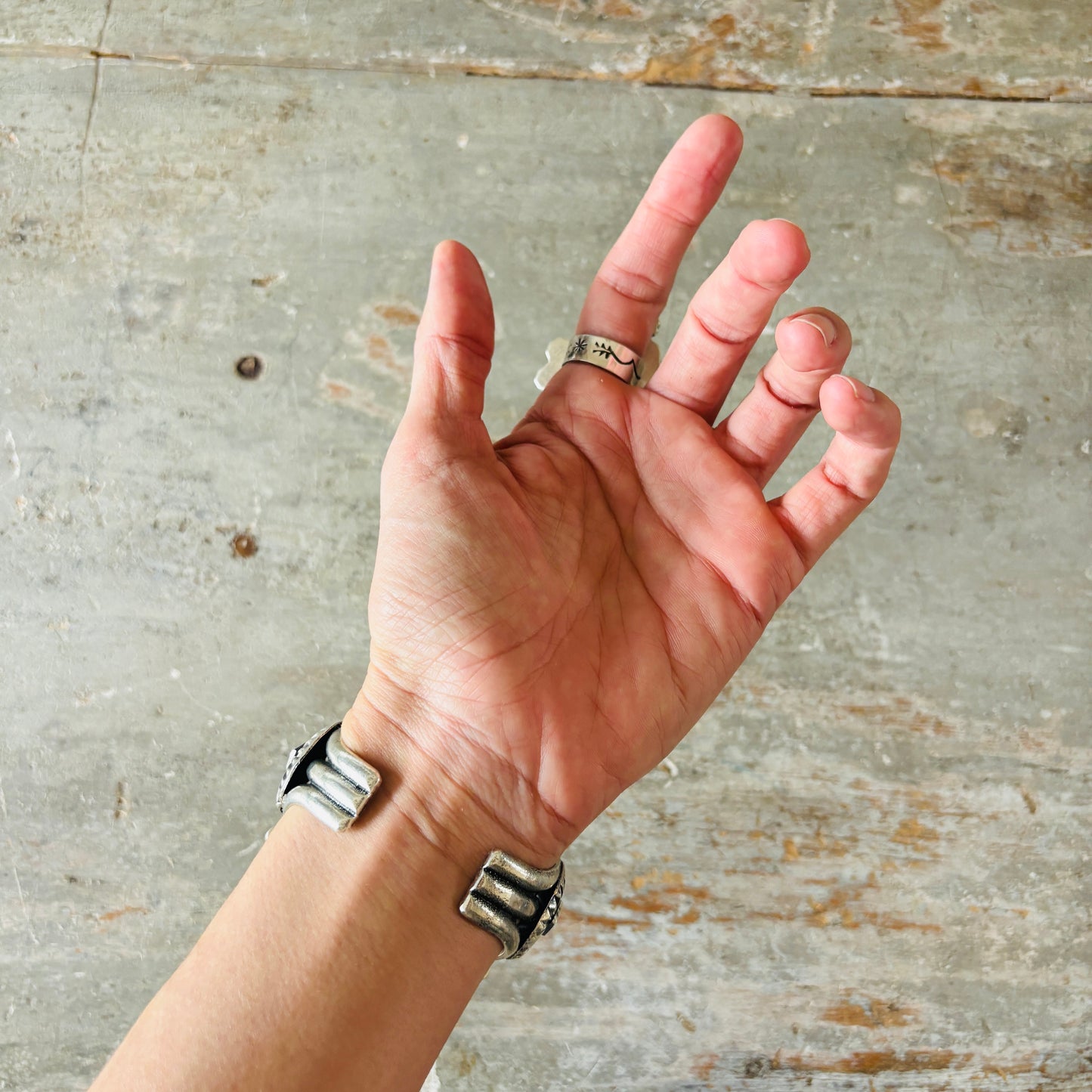 Navajo JT Willie Sterling Silver & Web Kingman Turquoise Ring