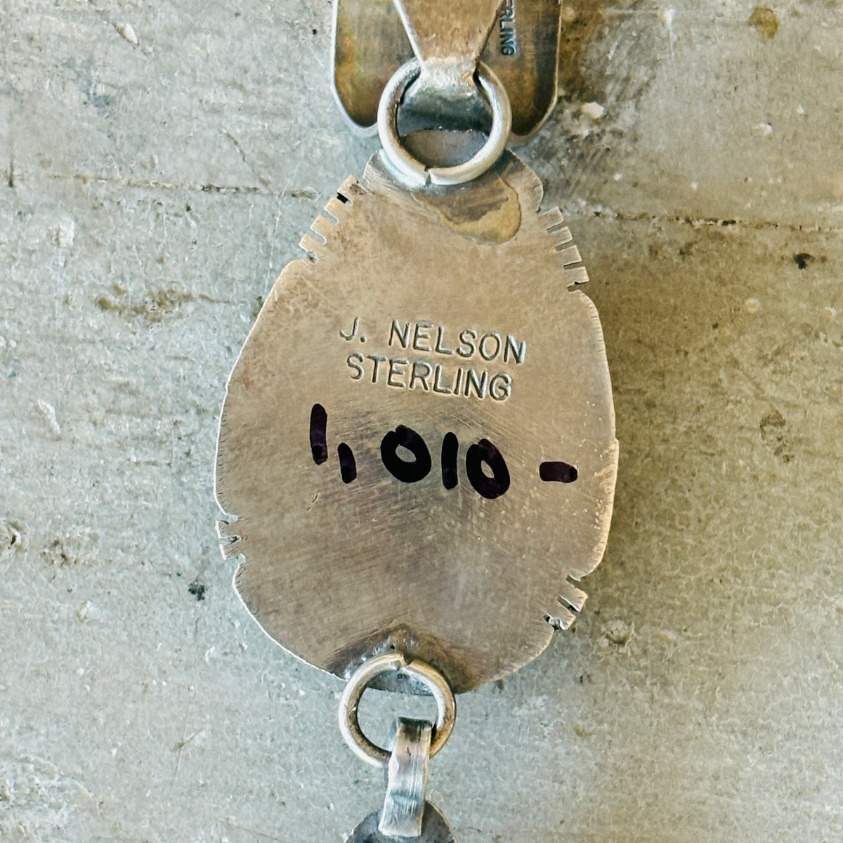 Navajo John Nelson Sterling Silver & Turquoise Pendant