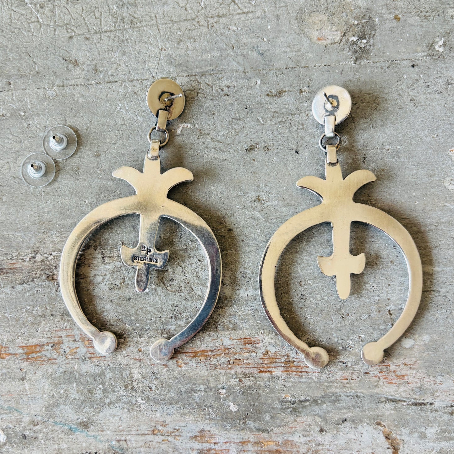 Navajo Braxton Parkett Sterling Silver Naja Earrings