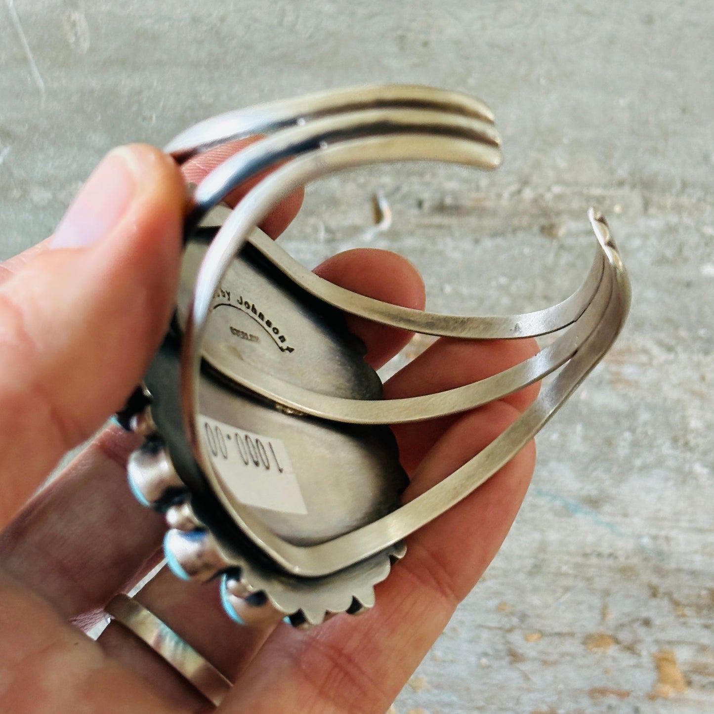 Navajo Bobby Johnson Sterling Silver & #8 Turquoise Cluster Cuff!