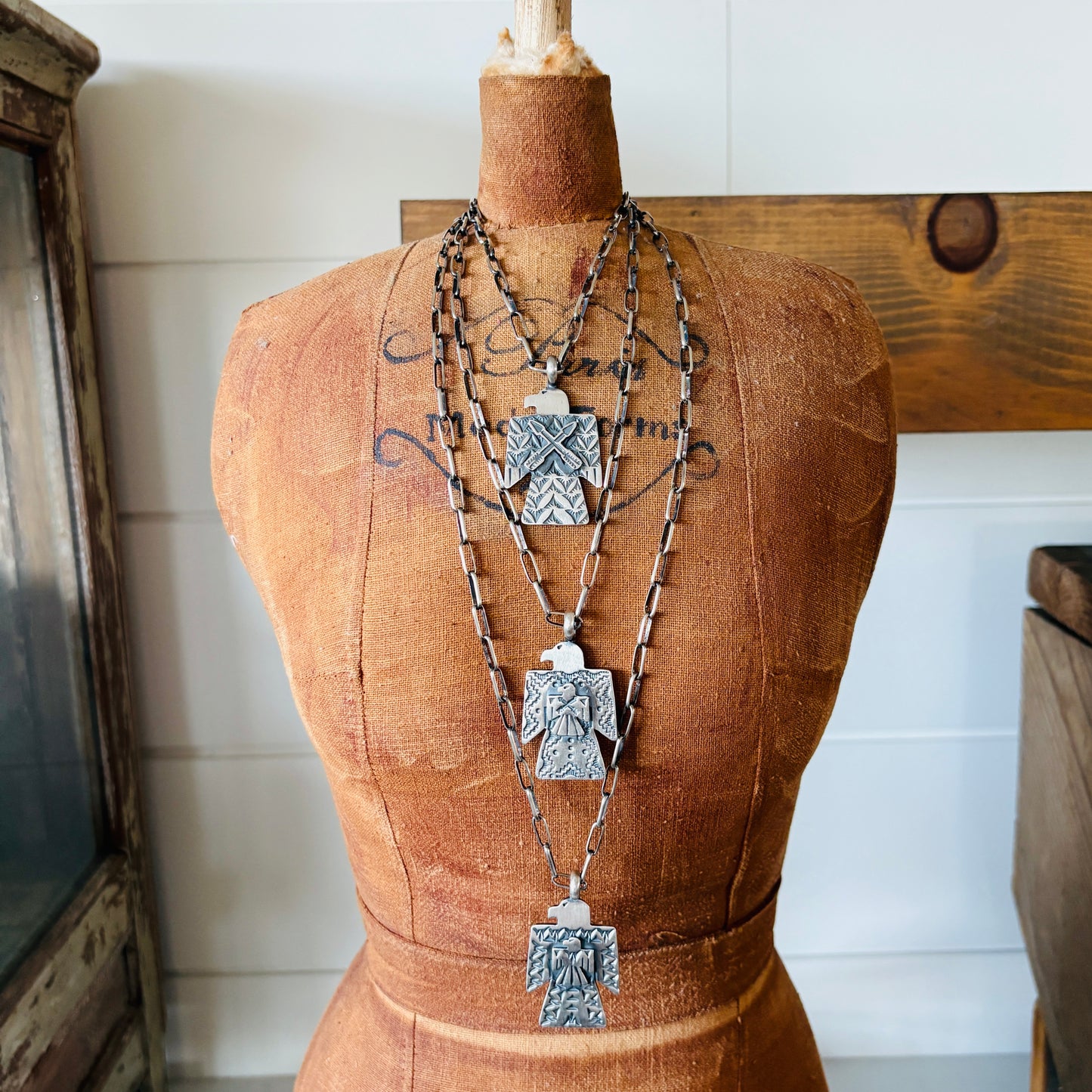 Navajo Bo Reeves Sterling Silver Thunderbird Pendant