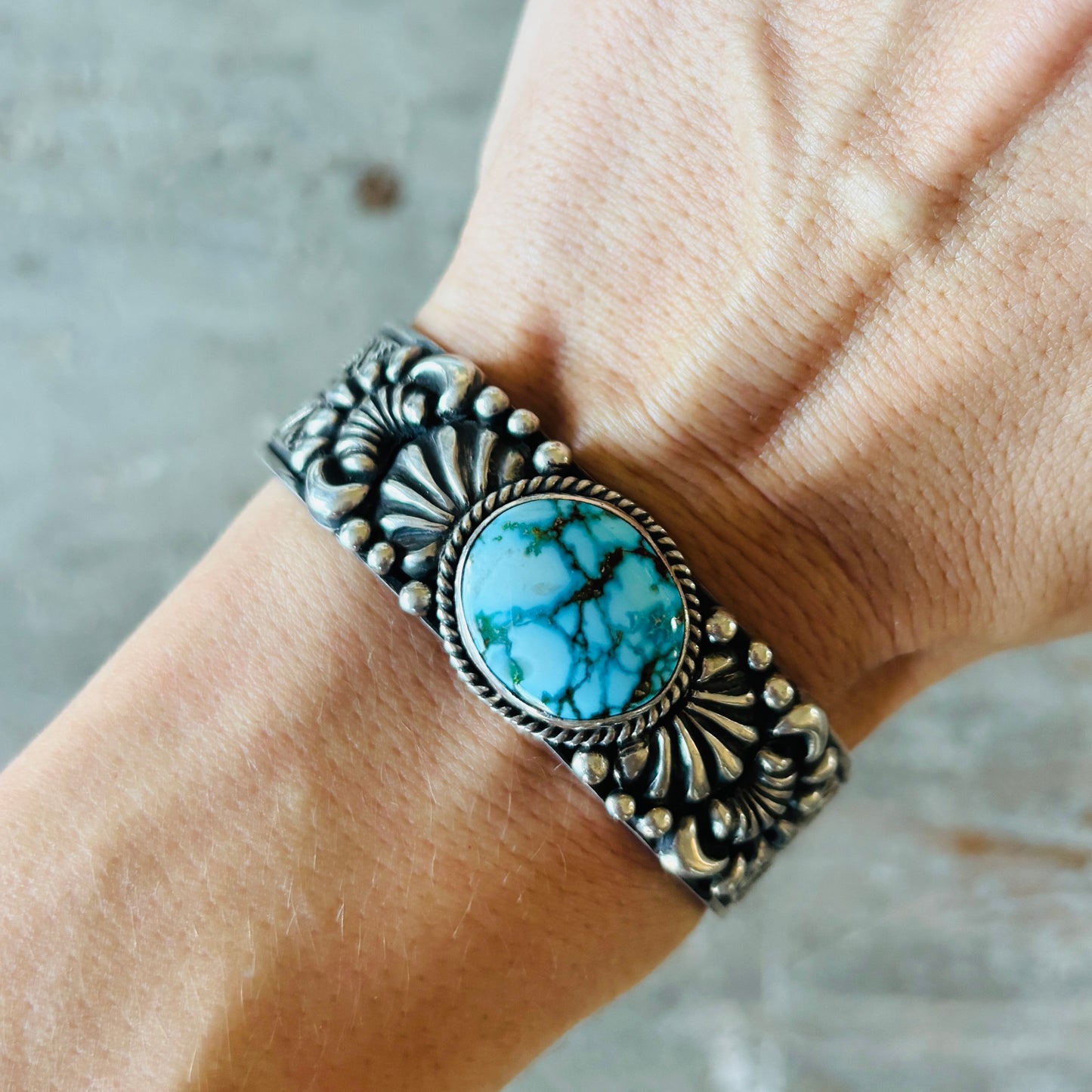 Navajo Tsosie Willie Sterling Silver & Web Kingman Stacker Cuff