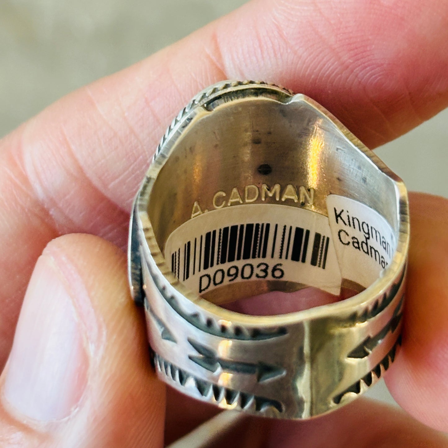 Navajo Andy Cadman Sterling Silver & Web Kingman Ring