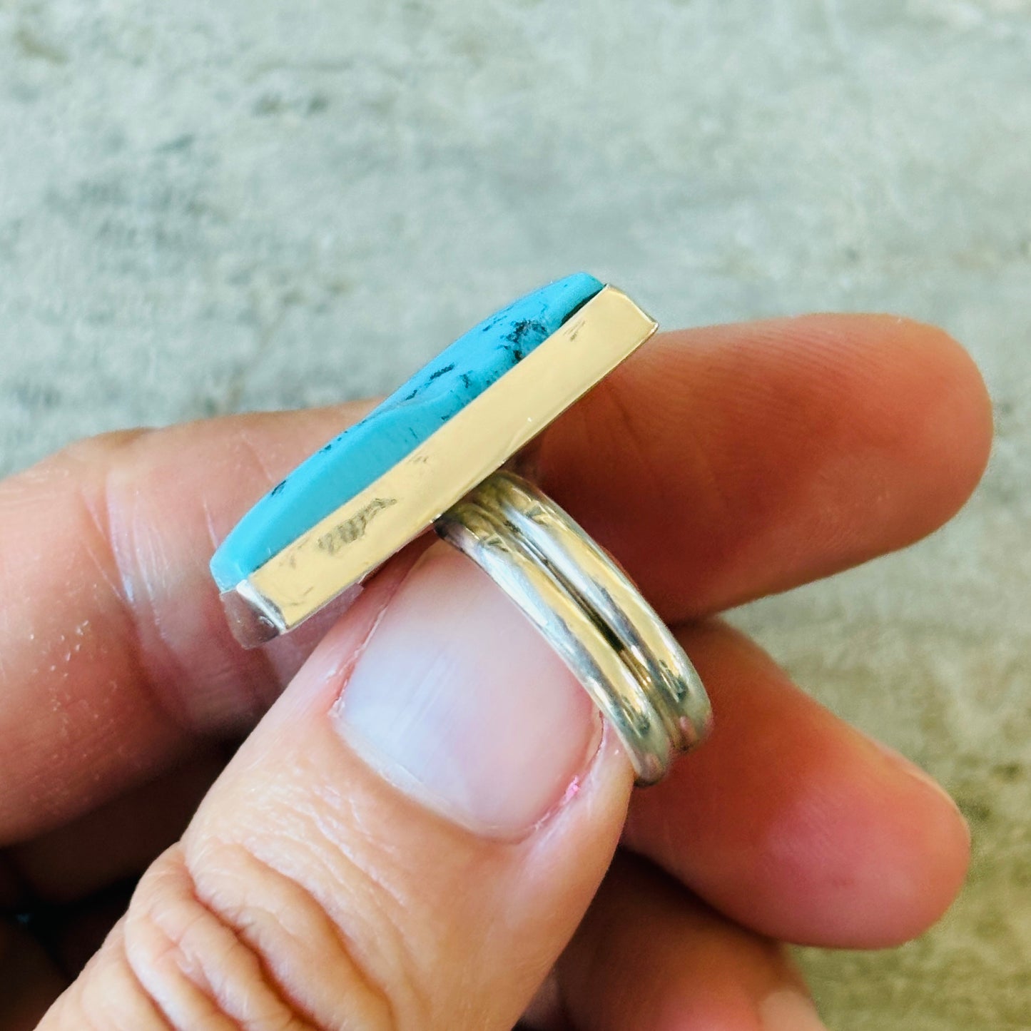 Navajo Mildred Parkhurst Sterling Silver & Sleeping Beauty Turquoise Ring