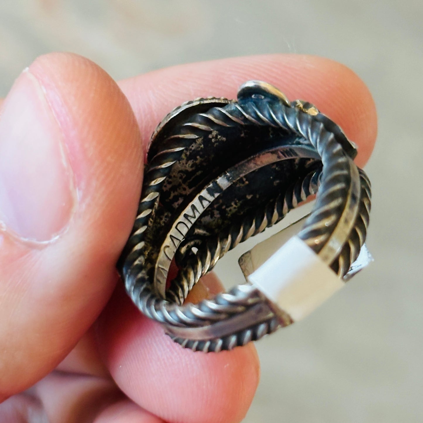 Navajo Andy Cadman Sterling Silver & #8 Turquoise Ring
