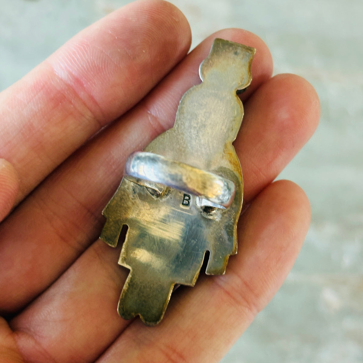 Vintage Zuni Madeline Beyukai Sterling Silver Multi Stone Maiden Ring