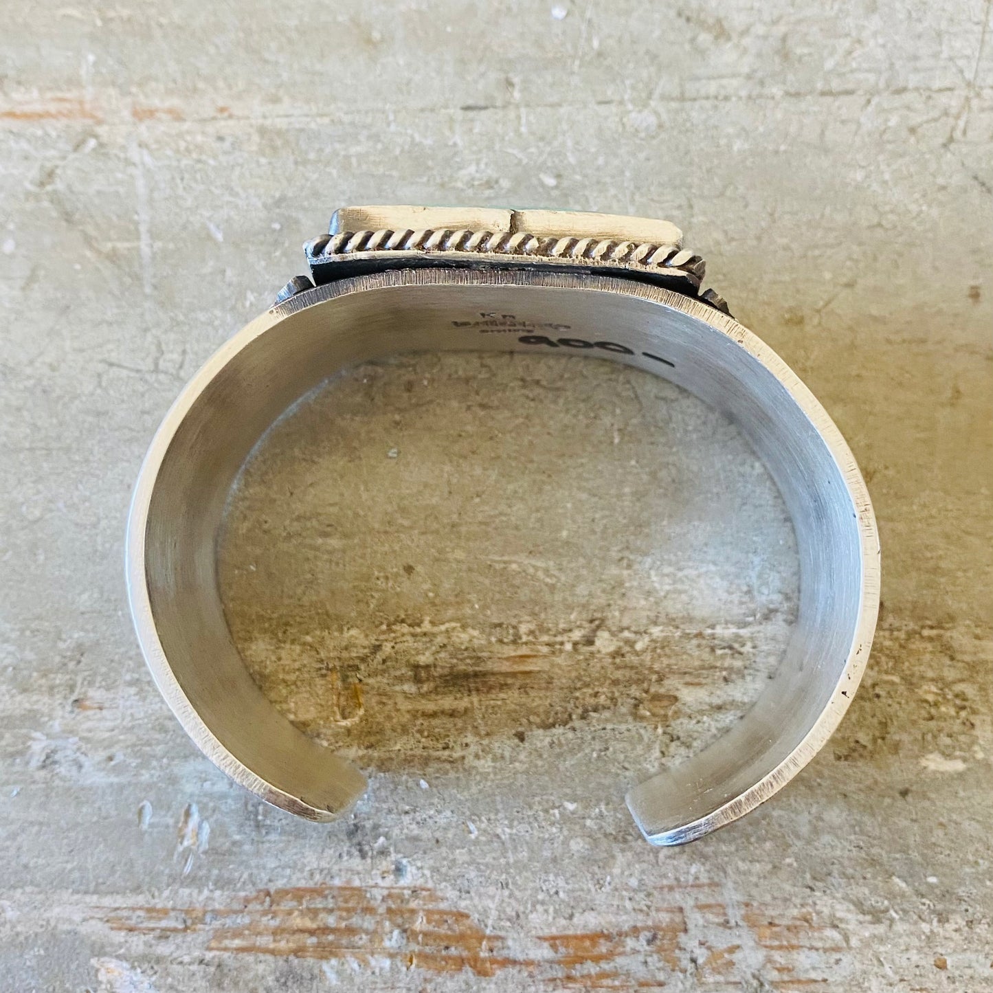 Navajo Kindale Billah Sterling Silver & Kingman Turquoise Stacker Cuff