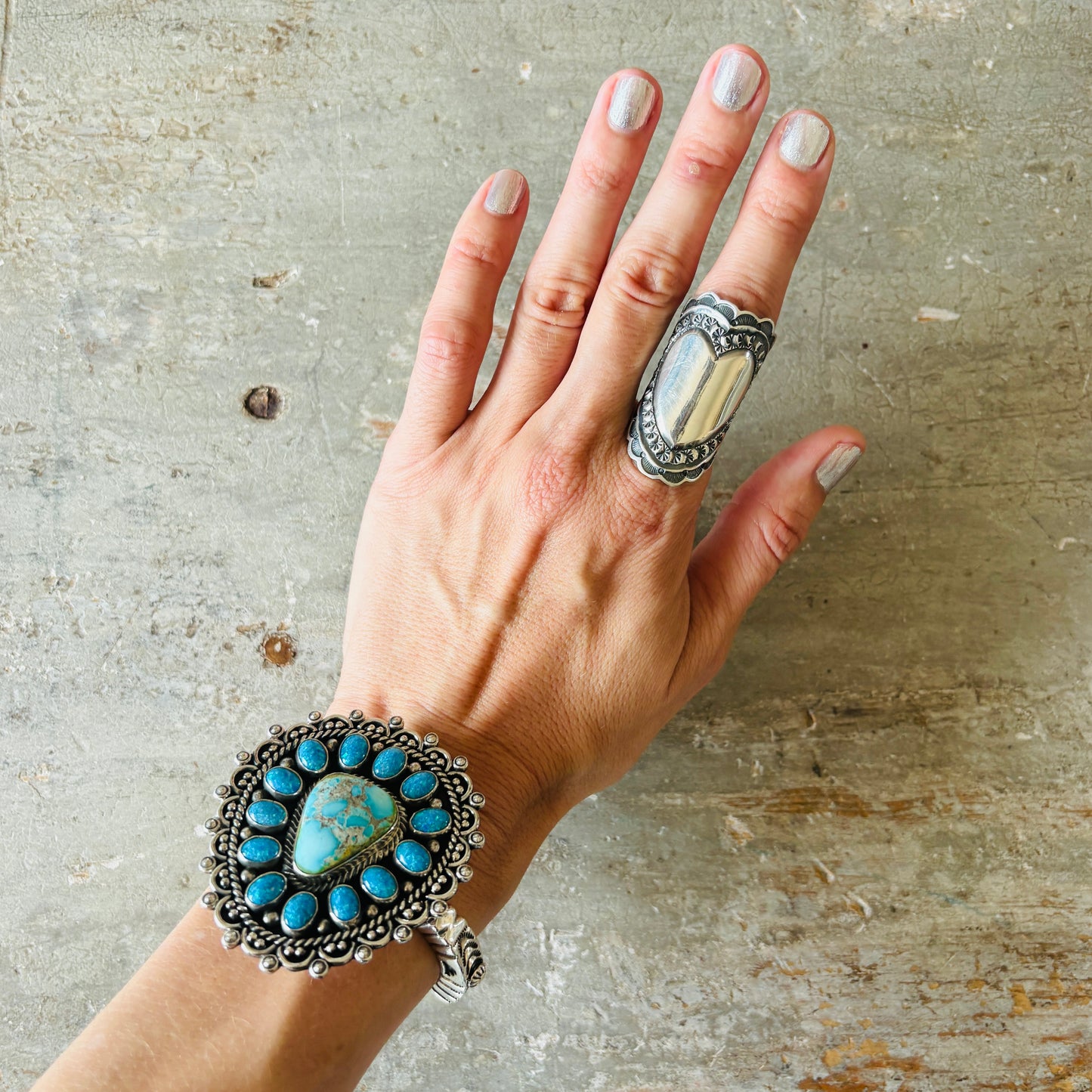 Navajo Sunshine Reeves Sterling Silver Heart Ring