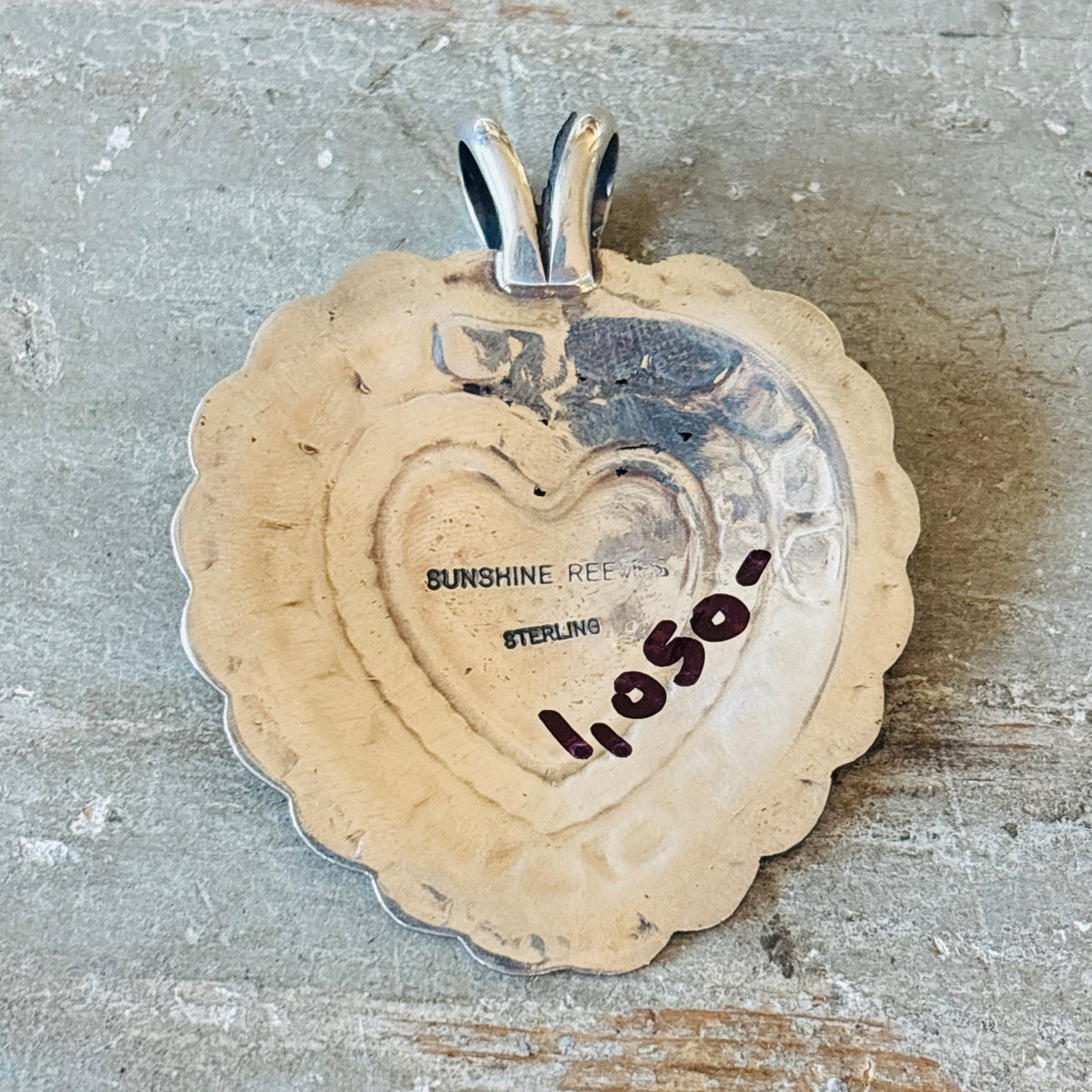 Navajo Sunshine Reeves Sterling Silver Heart Pendant