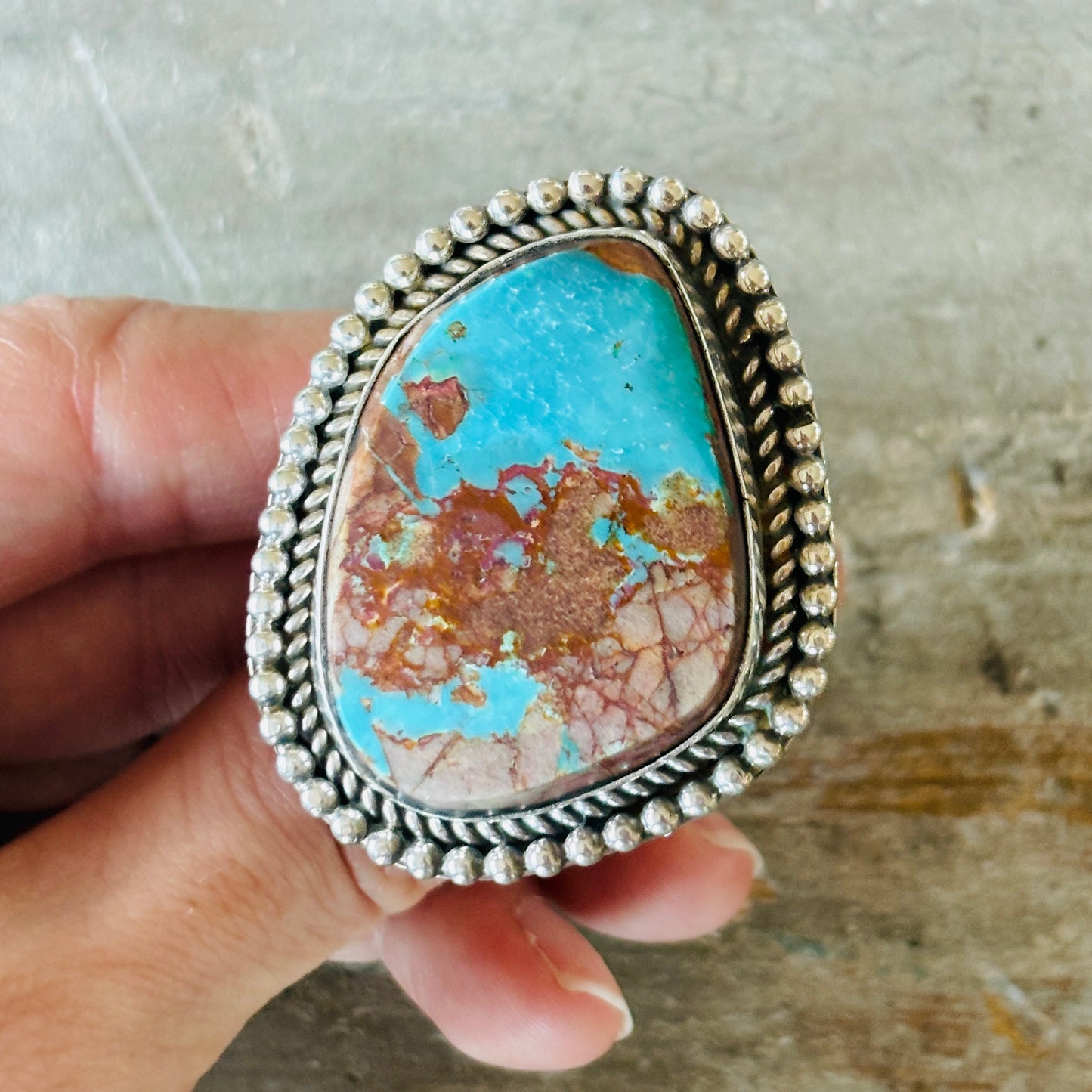 Apache Rosella Paxson Sterling Silver & Pilot Mountain Turquoise Ring