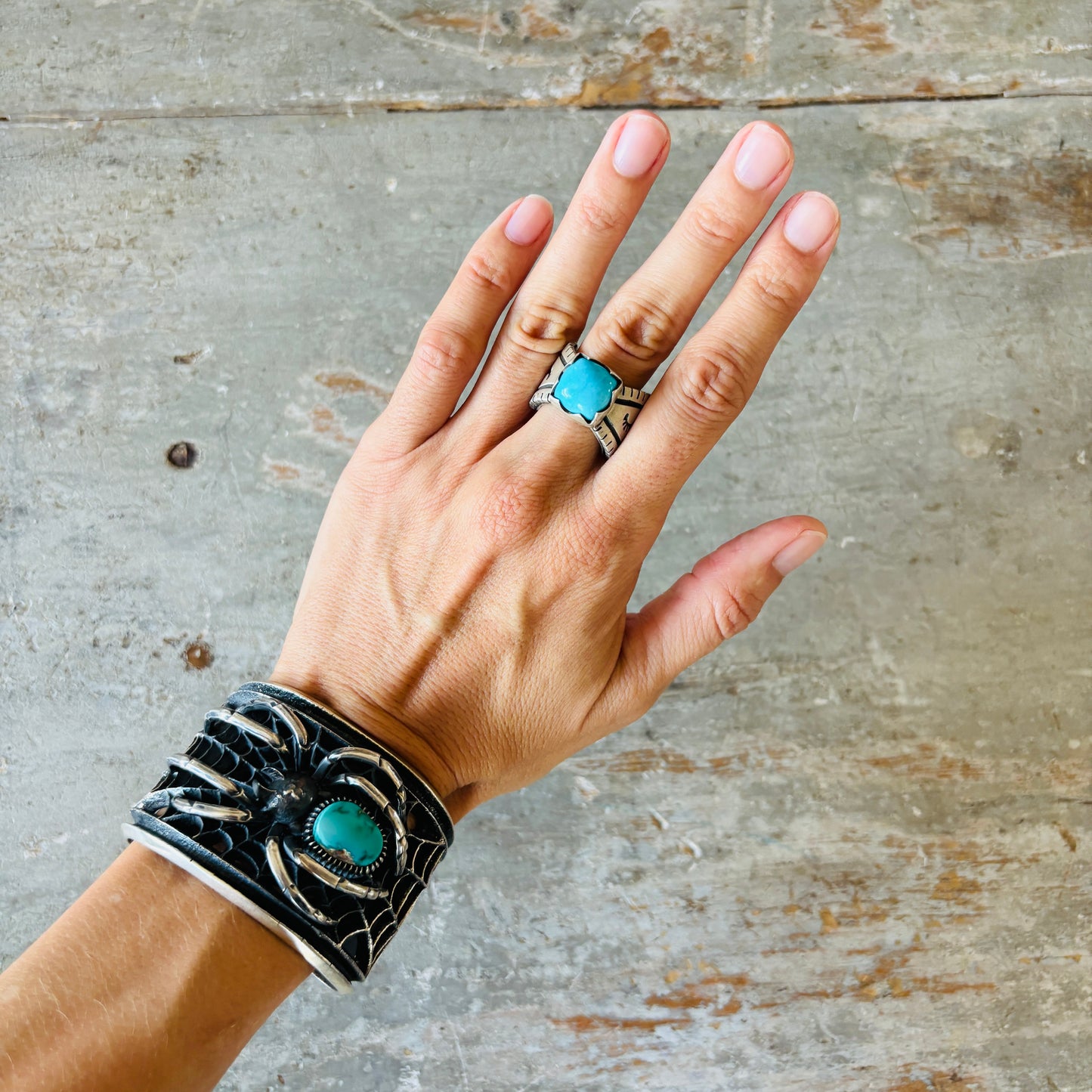 Navajo Derek Marks Sterling Silver & Sleeping Beauty Turquoise Ring