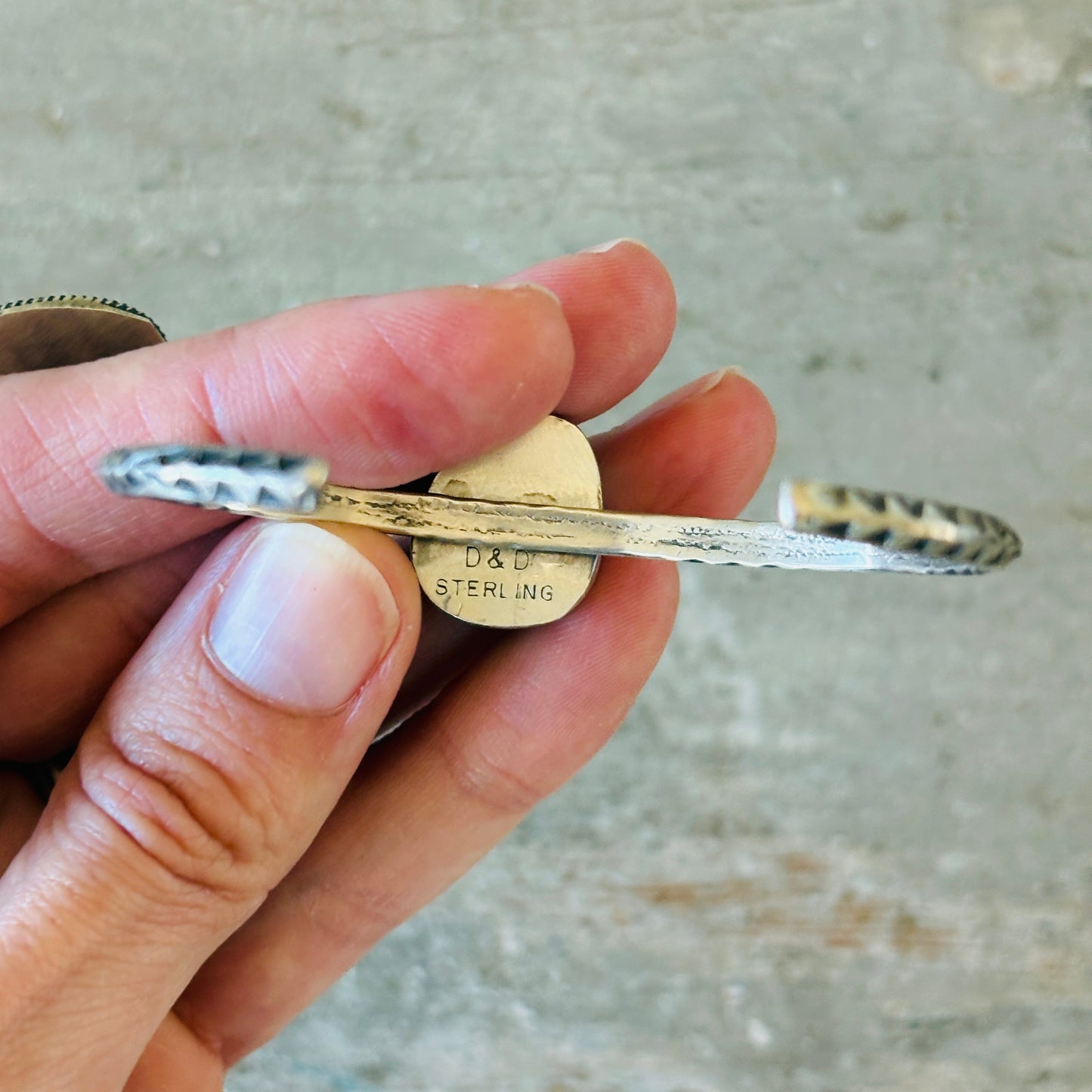 Navajo Delaine & Dwayne Nez Sterling Silver & Sonoran Turquoise Stacker Cuff