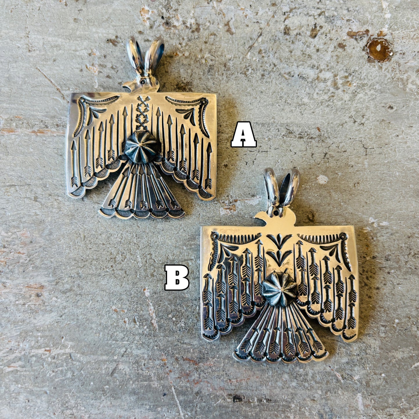 Navajo Sunshine Reeves Sterling Silver Thunderbird Pendant