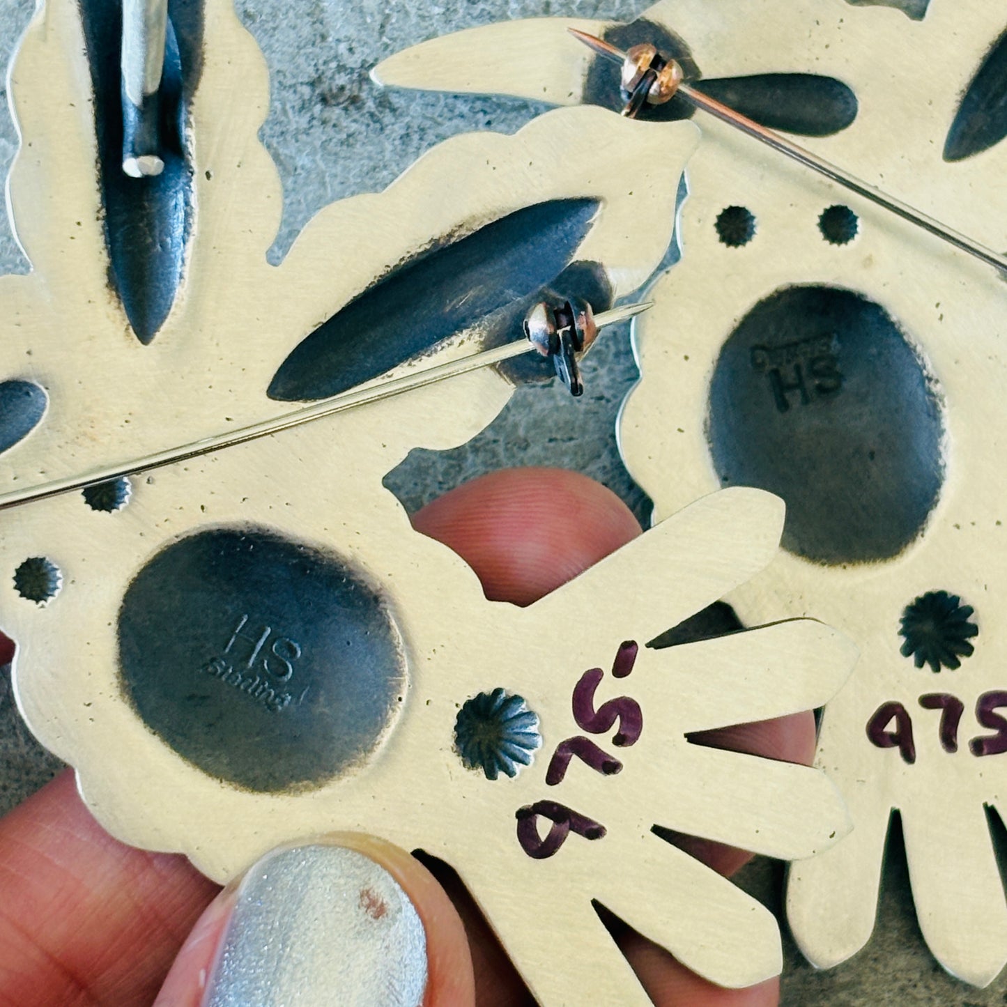 Navajo Herman Smith Sterling Silver Hummingbird Pin Pendant
