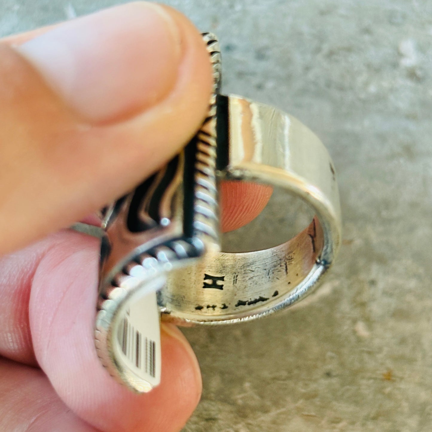 Navajo Harrison Jim Sterling Silver Shield Ring