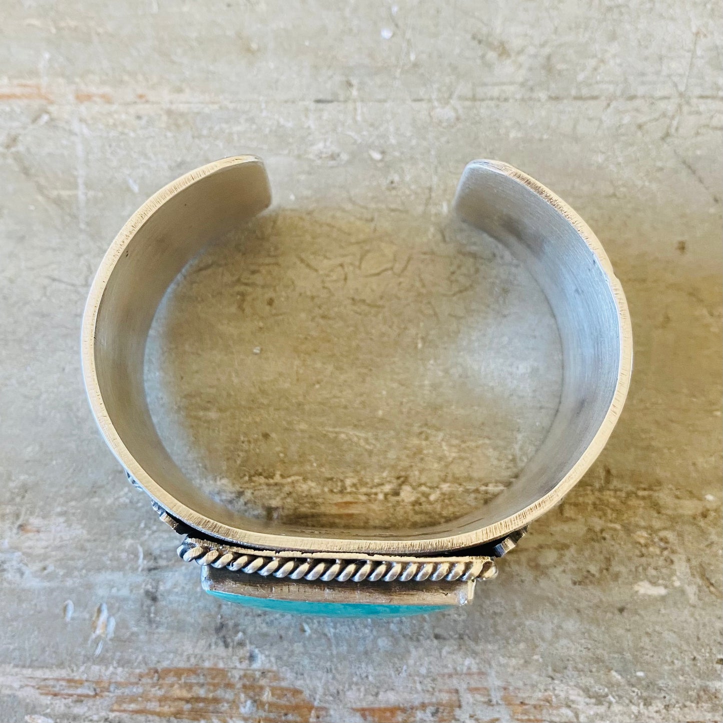 Navajo Kindale Billah Sterling Silver & Kingman Turquoise Stacker Cuff