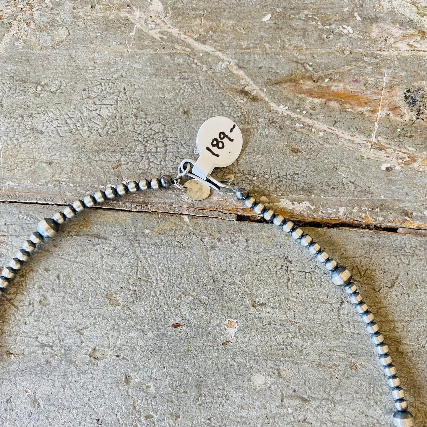 Navajo Strung Sterling Silver Machine Made Pearls & Fiesta Lariat Necklace