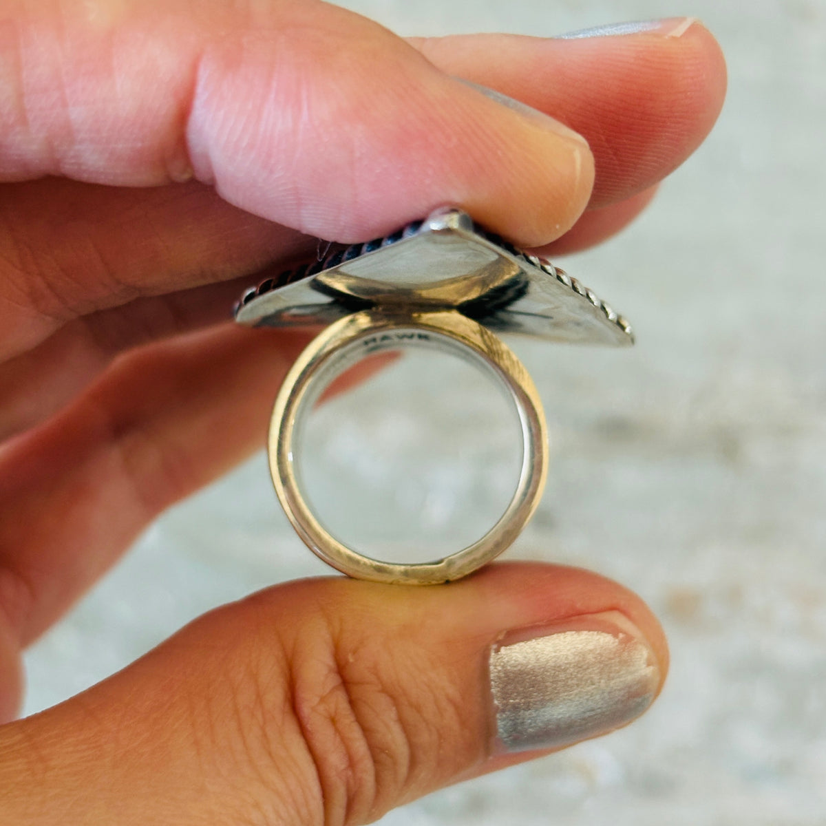 Navajo Tow Hawk Sterling Silver Statement Ring