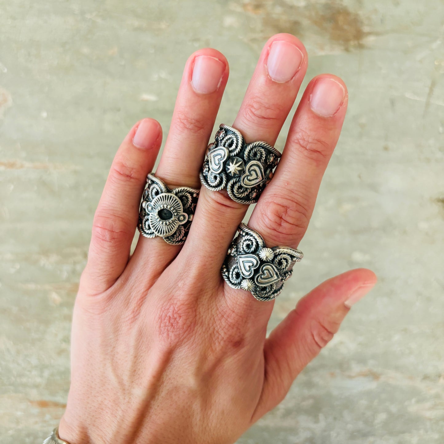 Navajo Hemerson Brown Sterling Silver Statement Ring