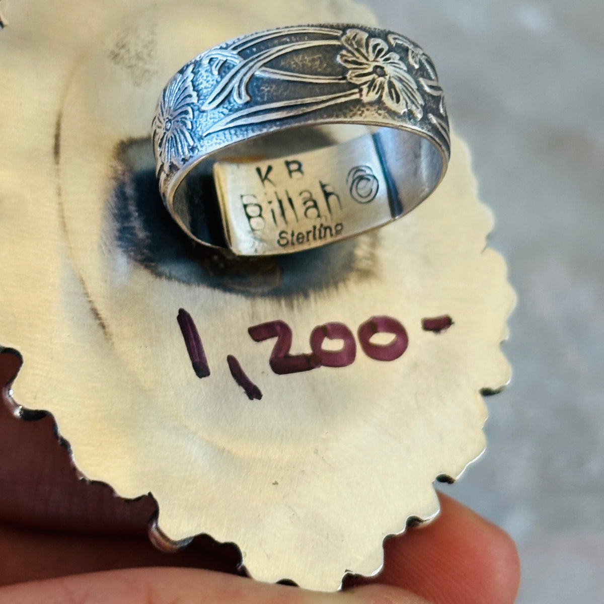 Navajo Kindale Billah Sterling Silver & Hematite Statement Ring