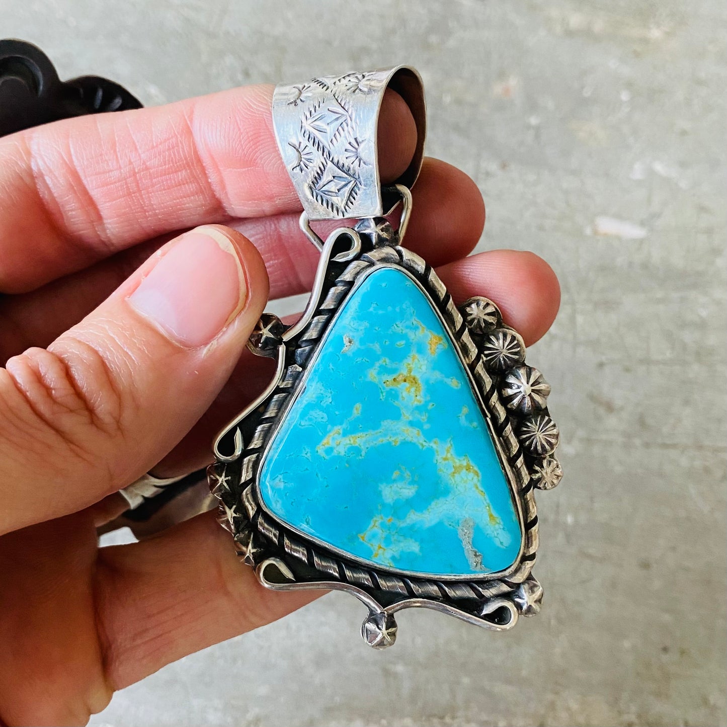 Apache Rosella Paxson Sterling Silver & Turquoise Pendant