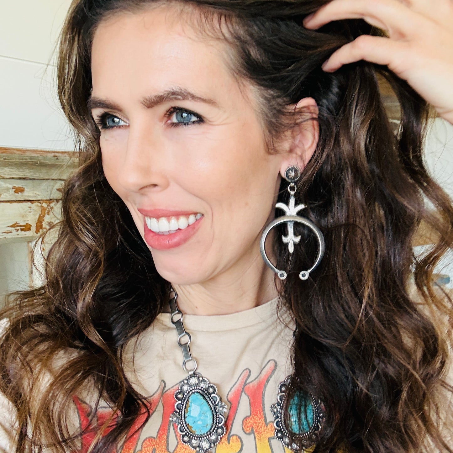 Navajo Braxton Parkett Sterling Silver Naja Earrings