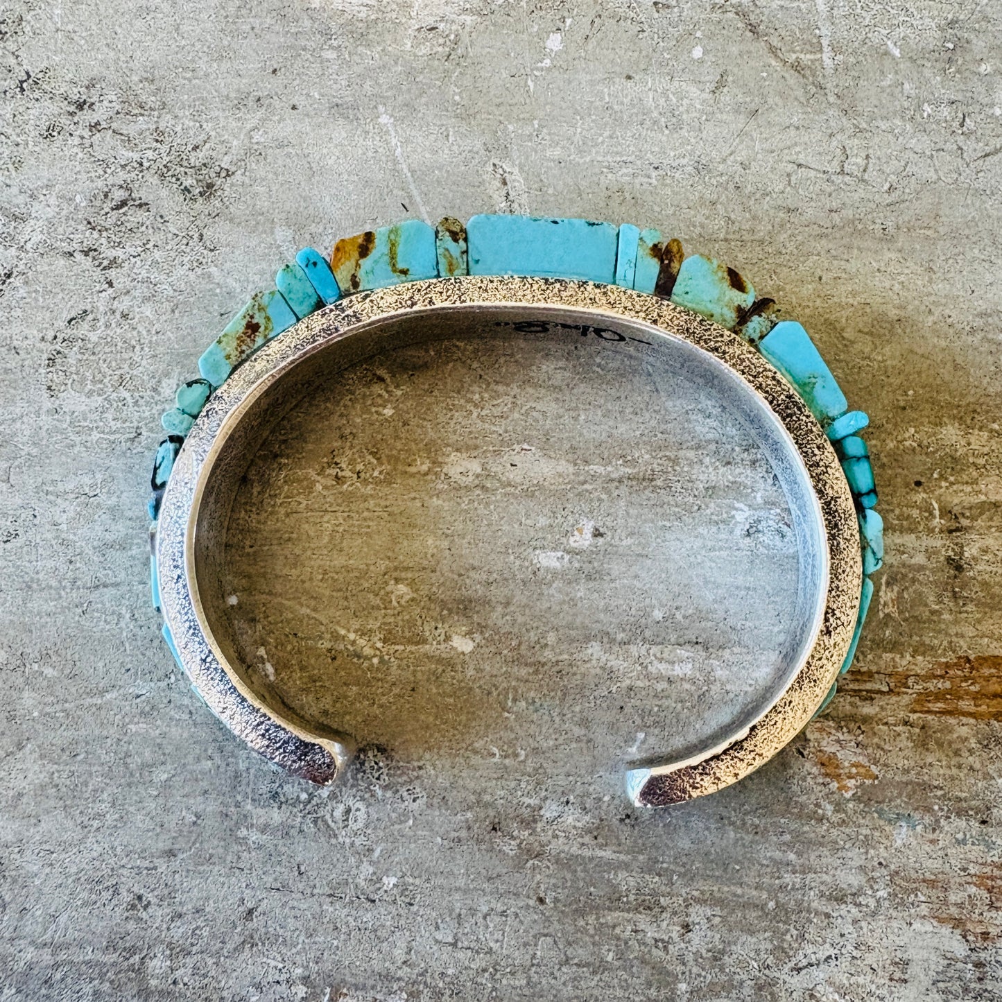 Navajo Lester James Sterling Silver & Multi Turquoise Stacker Cuff