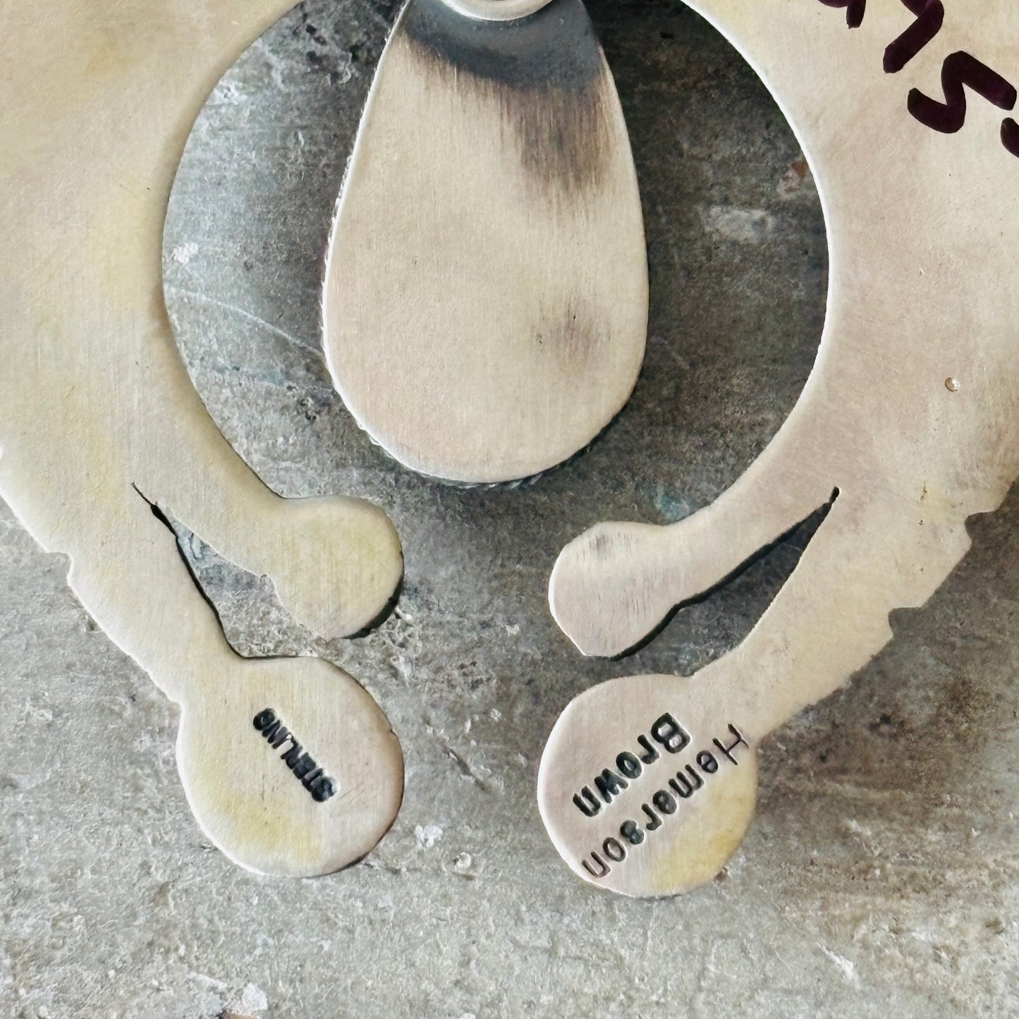 Navajo Hemerson Brown Sterling Silver & Kingman Turquoise Naja Pendant