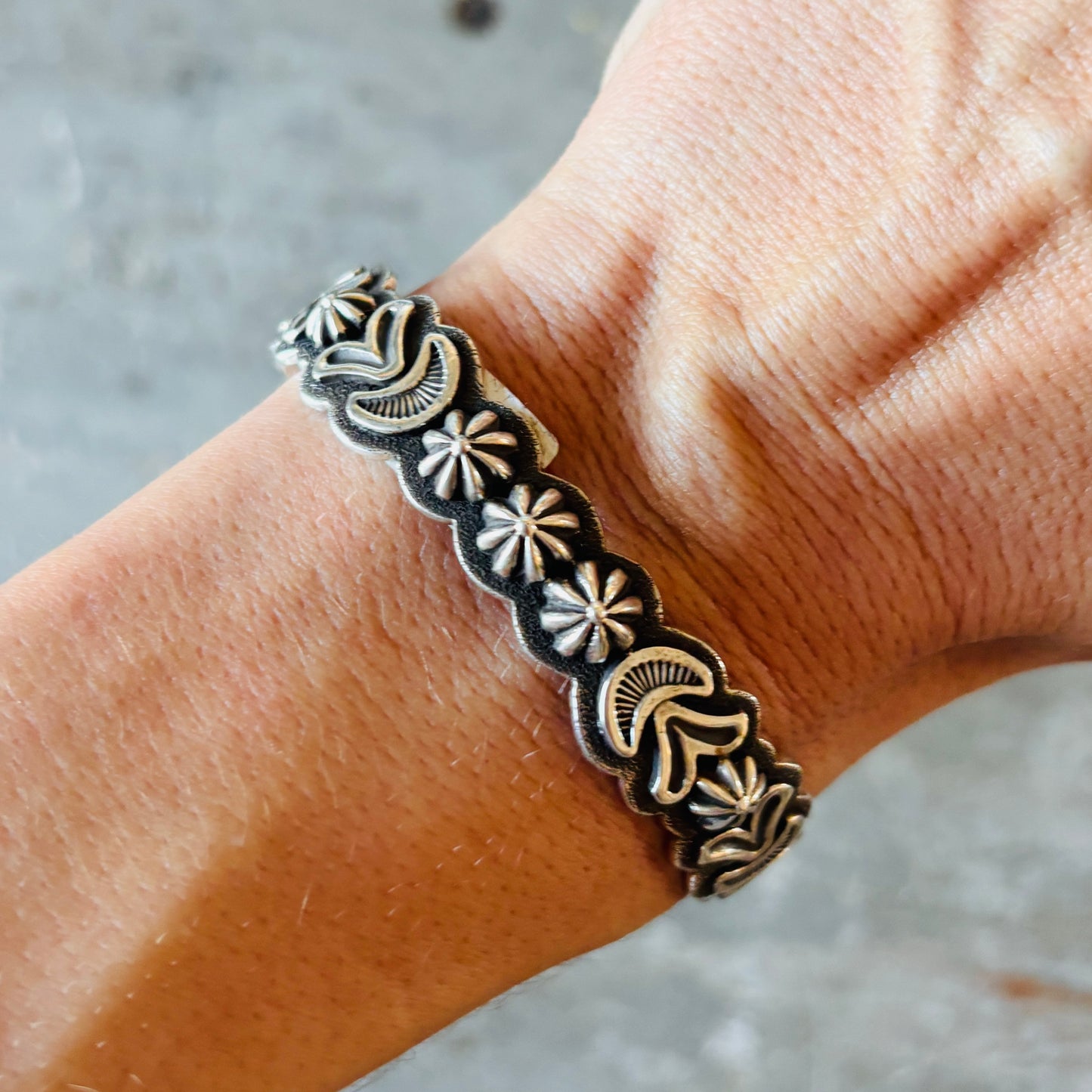 Navajo Thomas Jim Sterling Silver Stacker Cuff