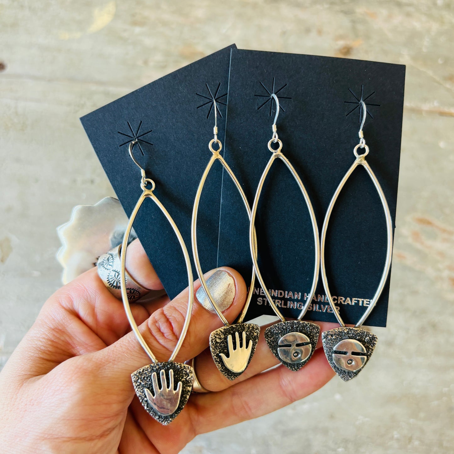 Navajo Alex Sanchez Sterling Silver Earrings
