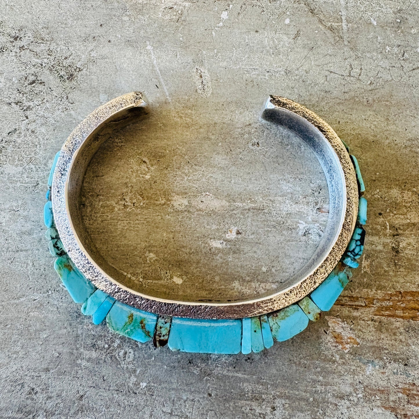 Navajo Lester James Sterling Silver & Multi Turquoise Stacker Cuff