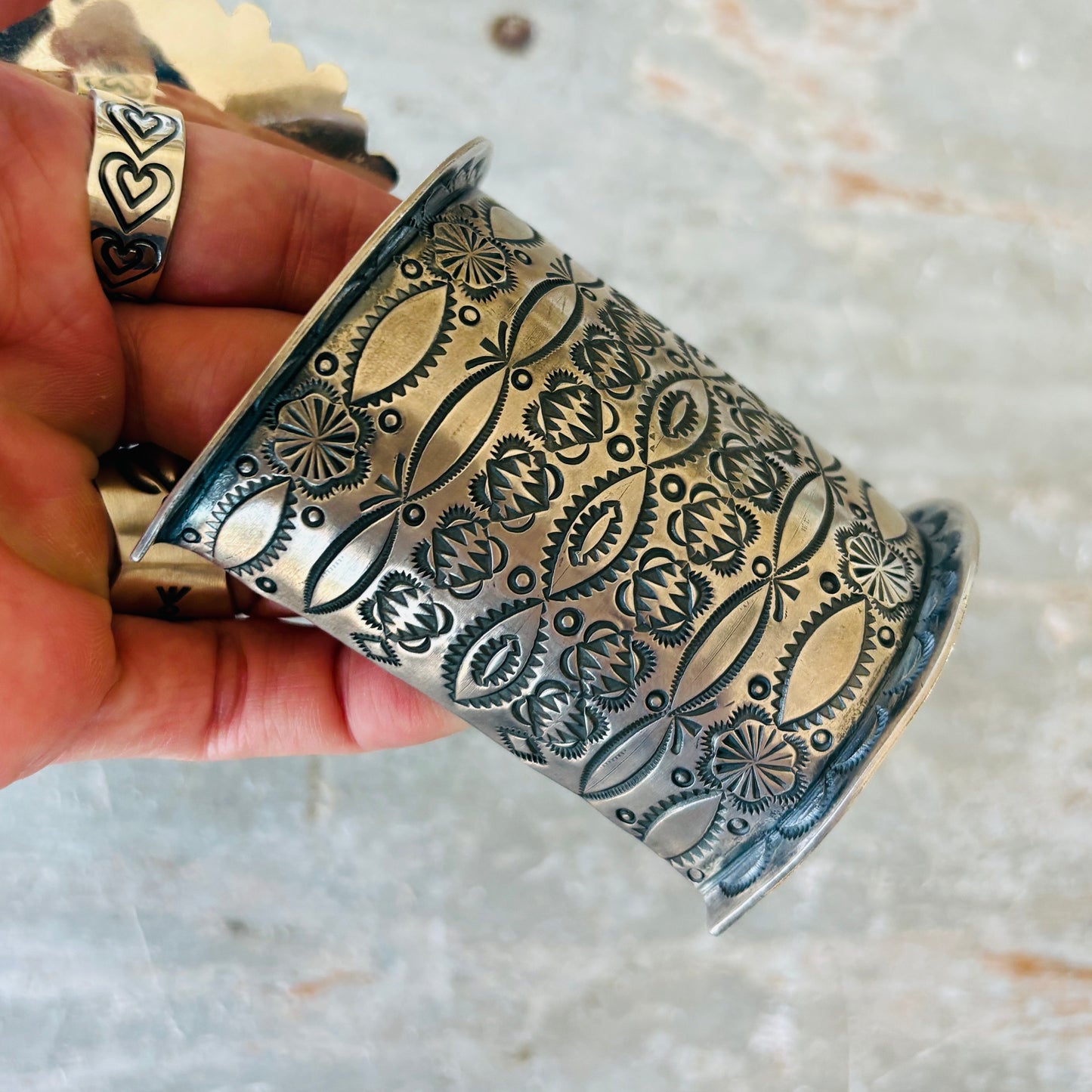 Navajo Benson Shorty Sterling Silver Statement Cuff