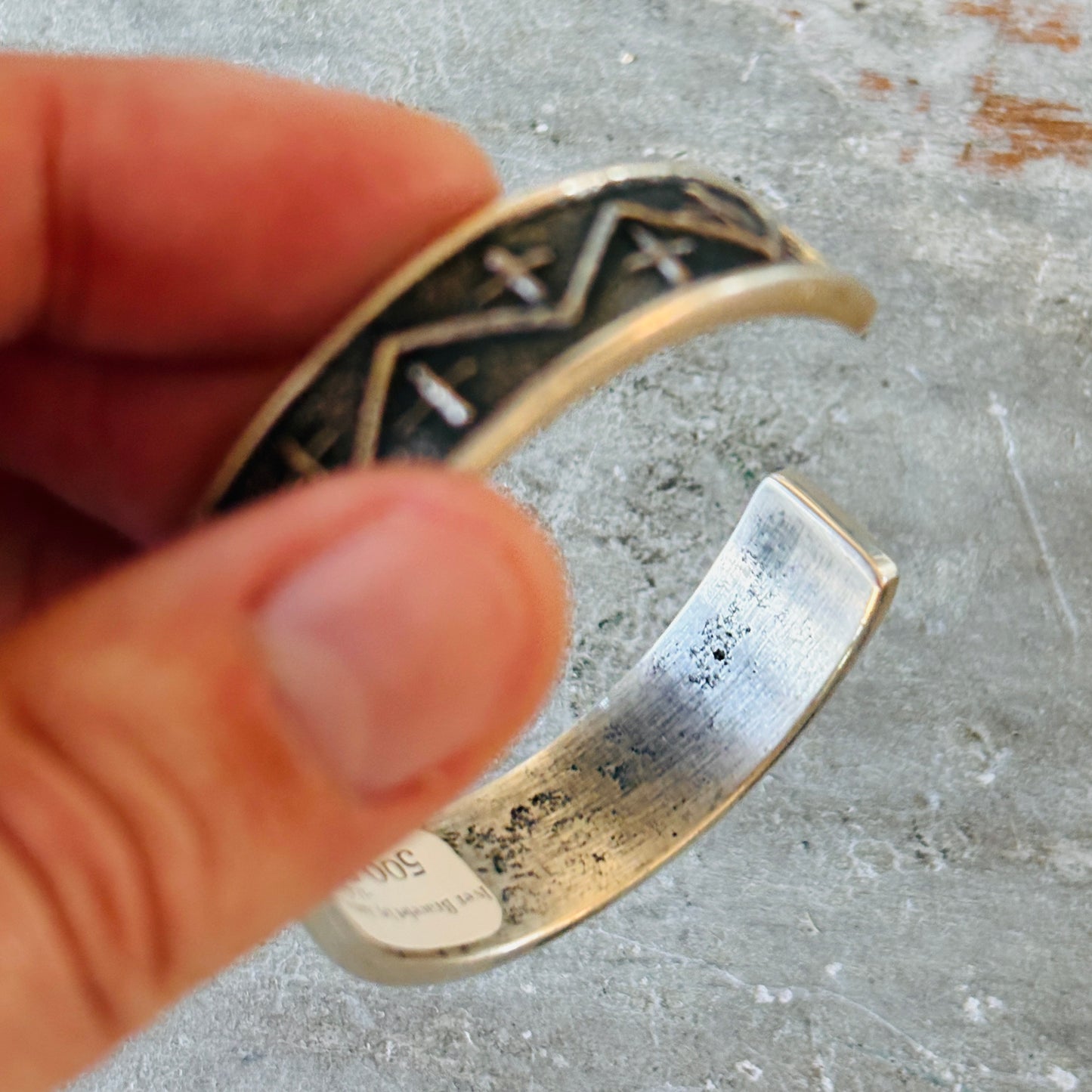 Navajo Aaron Anderson Crosses Tufa Cast Cuff