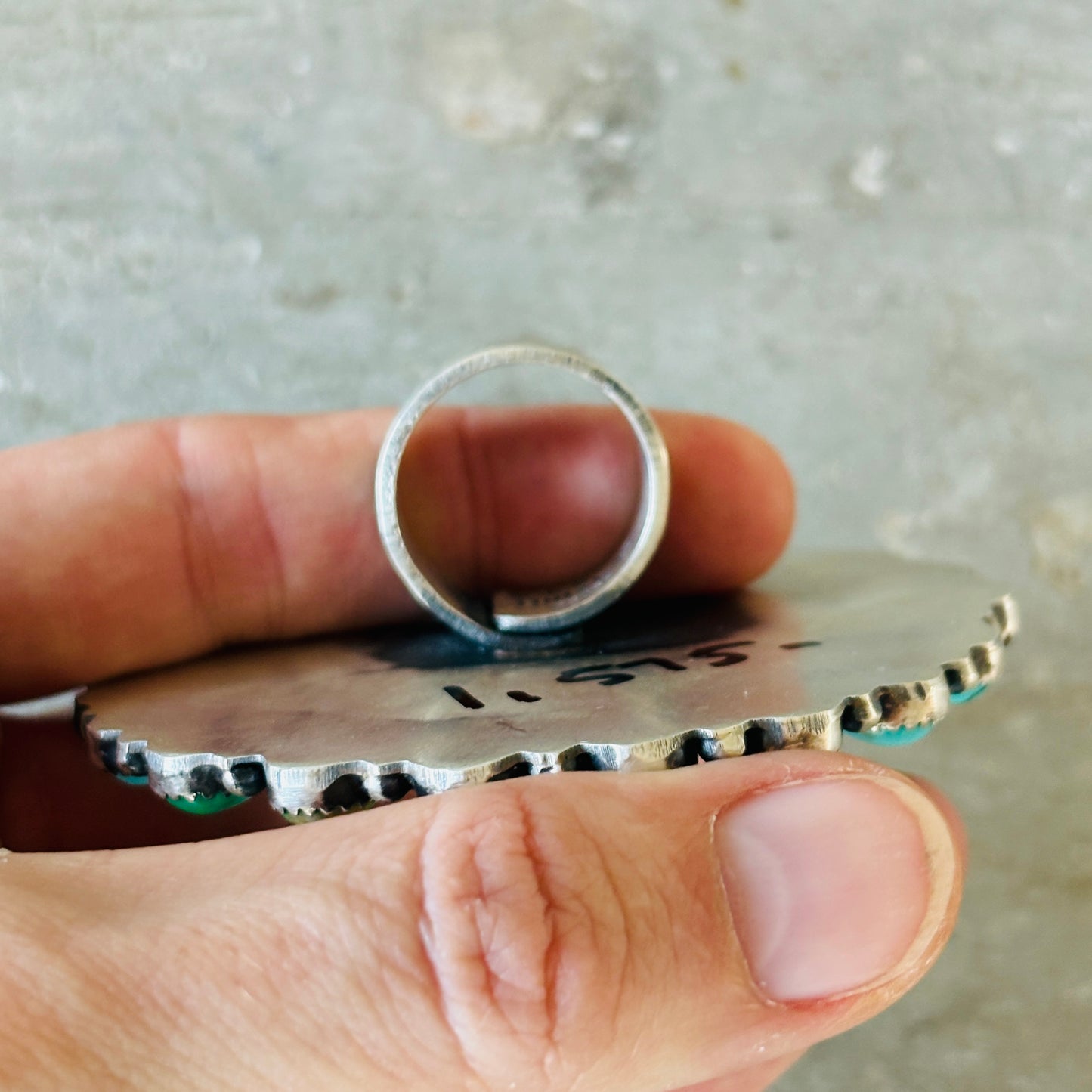 Kindale Billah Sterling Silver - Ceramic & Mixed Turquoise Cowboy Ring