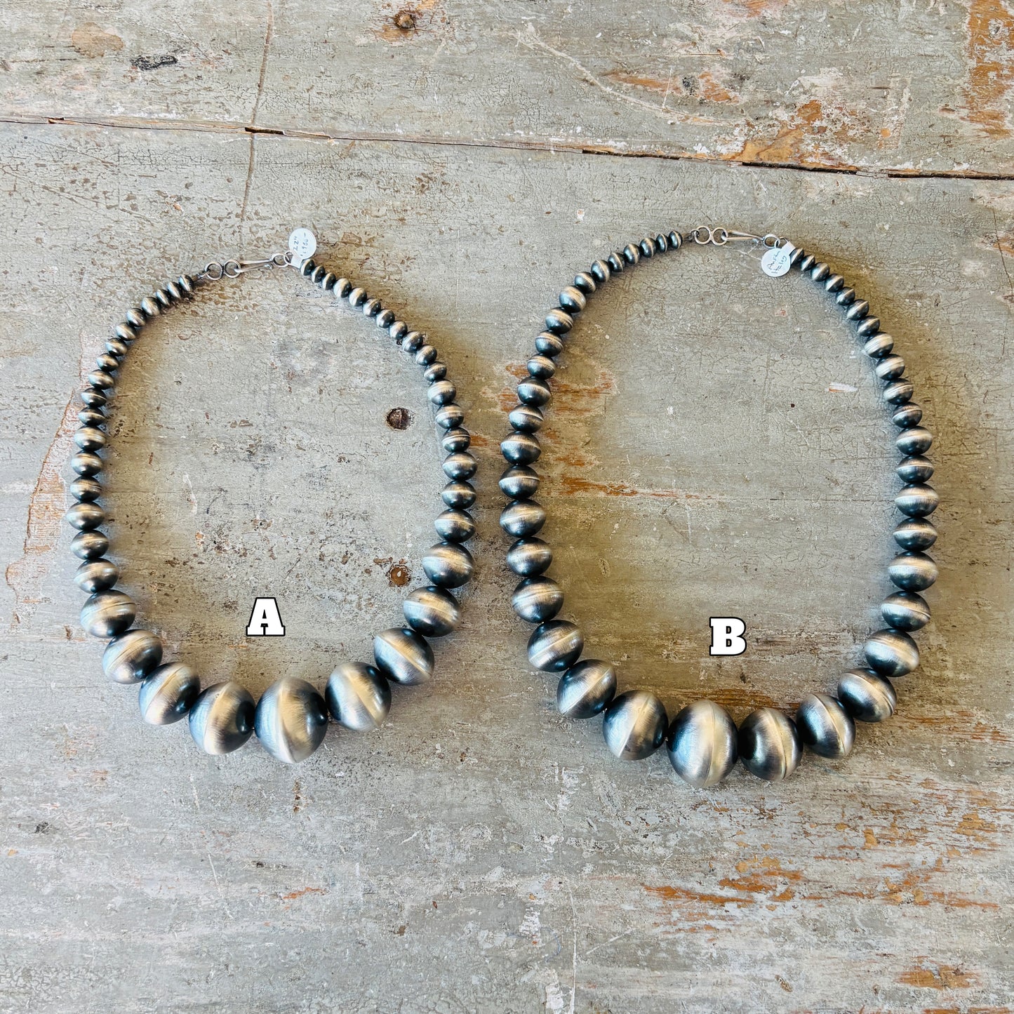 Navajo Austin Haley Sterling Silver XL Graduated Handmade Pearls