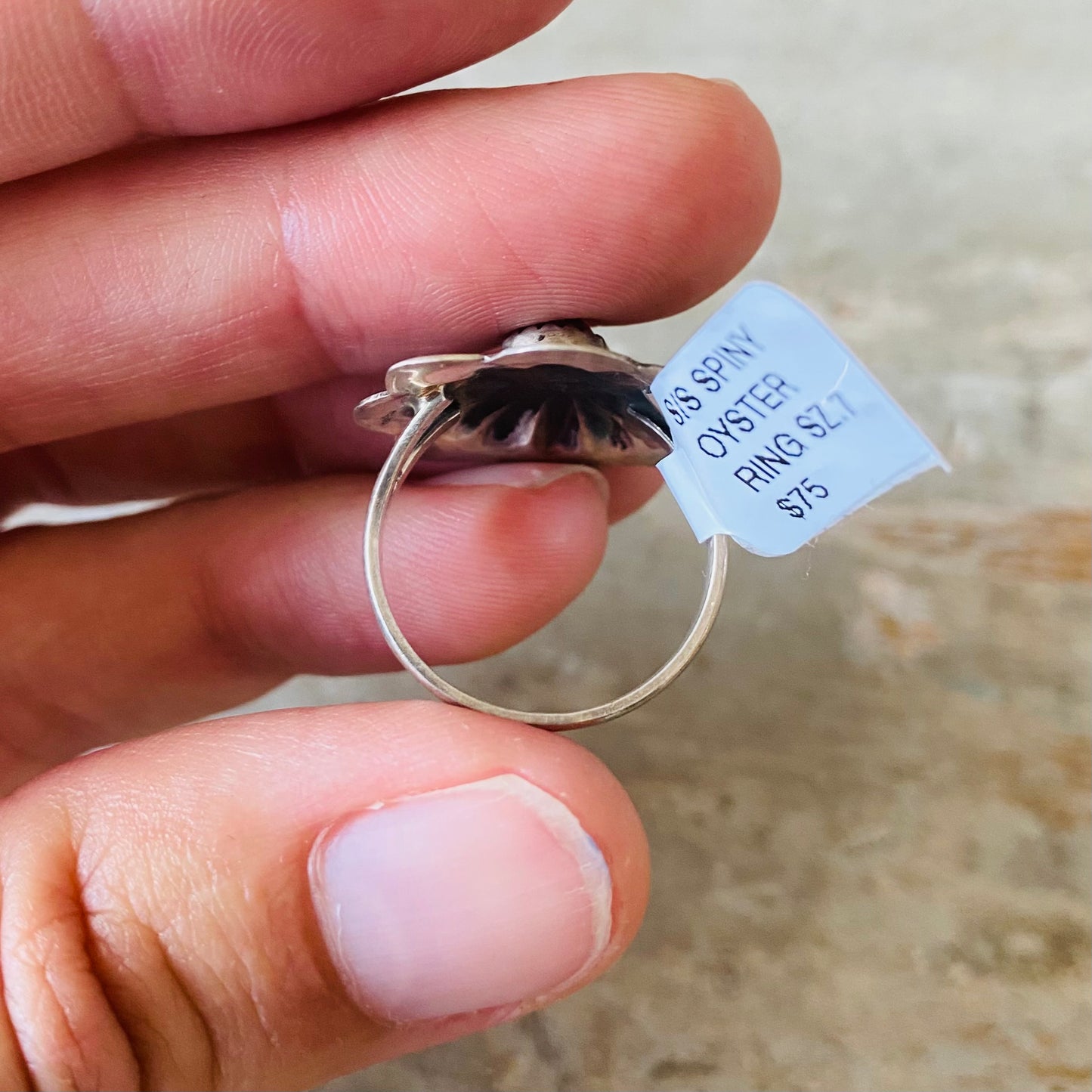 Navajo Byron Begay Sterling Silver & Purple Spiny Oyster Concho Ring