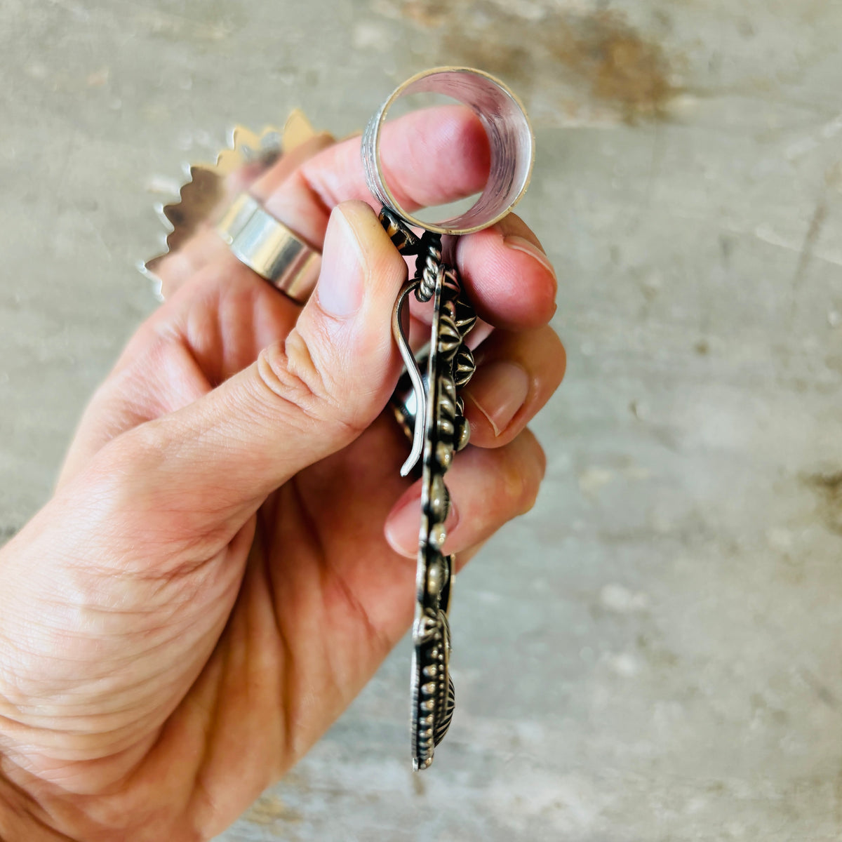 Navajo Delbert Gordon Sterling Silver Naja Statement Pendant