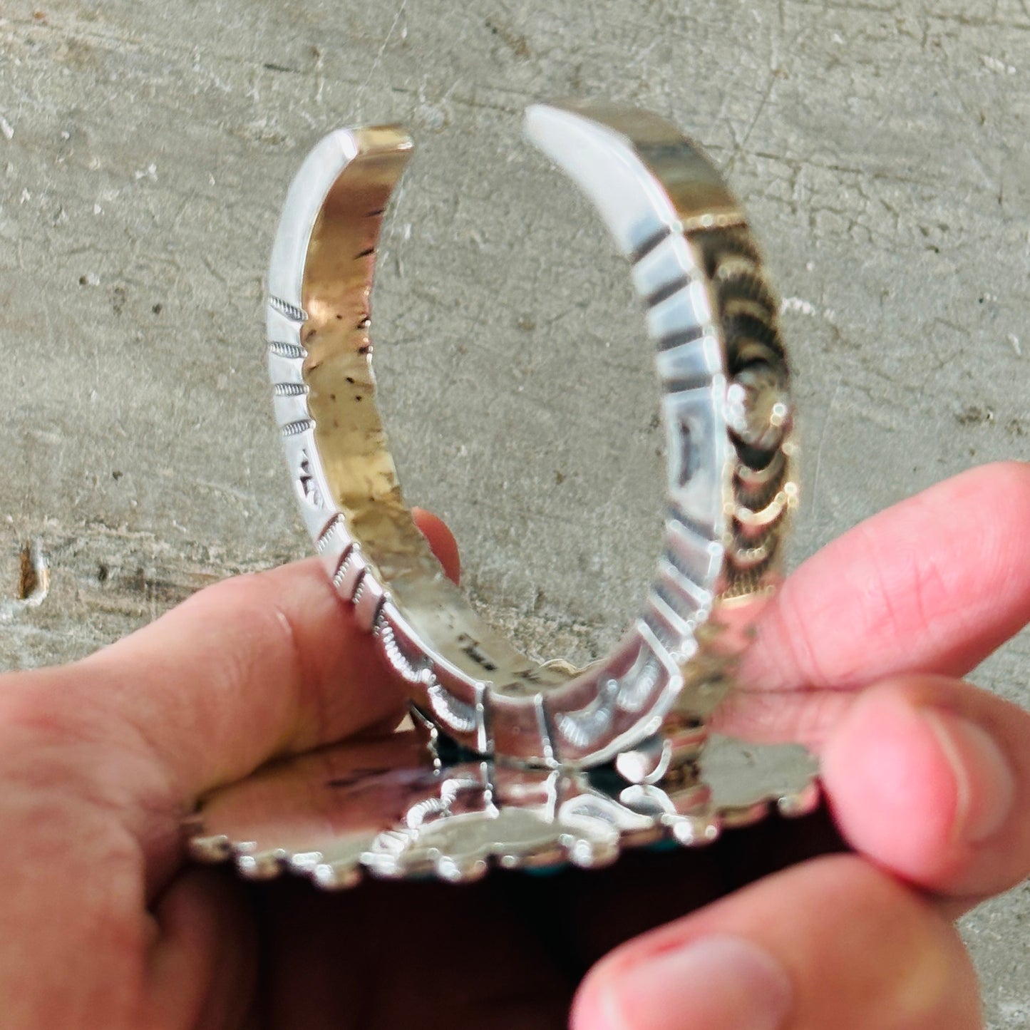 Navajo Hemerson Brown Sterling Silver - Sonoran Turquoise & Blue Lab Opal Cluster Statement Cuff