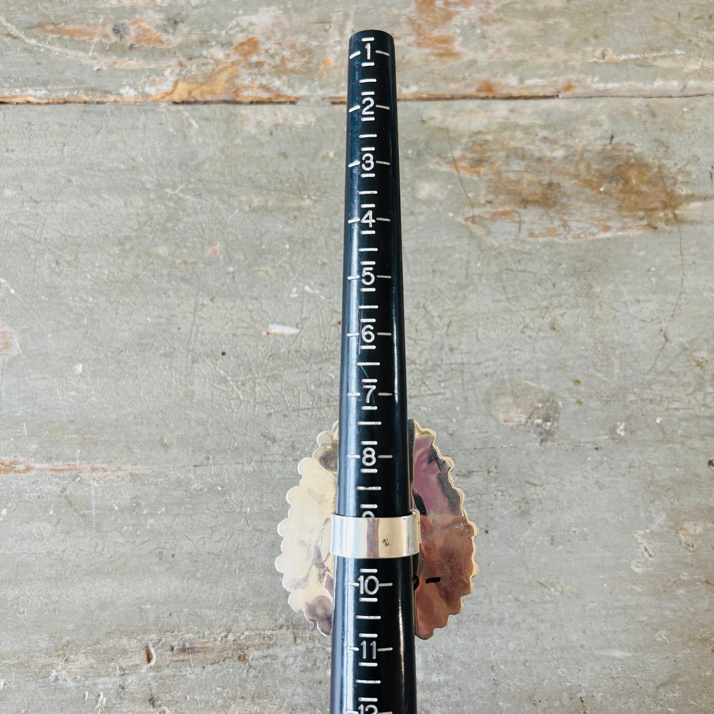 Navajo Hemerson Brown Sterling Silver - Red Coral & Sonoran Turquoise Cluster Ring