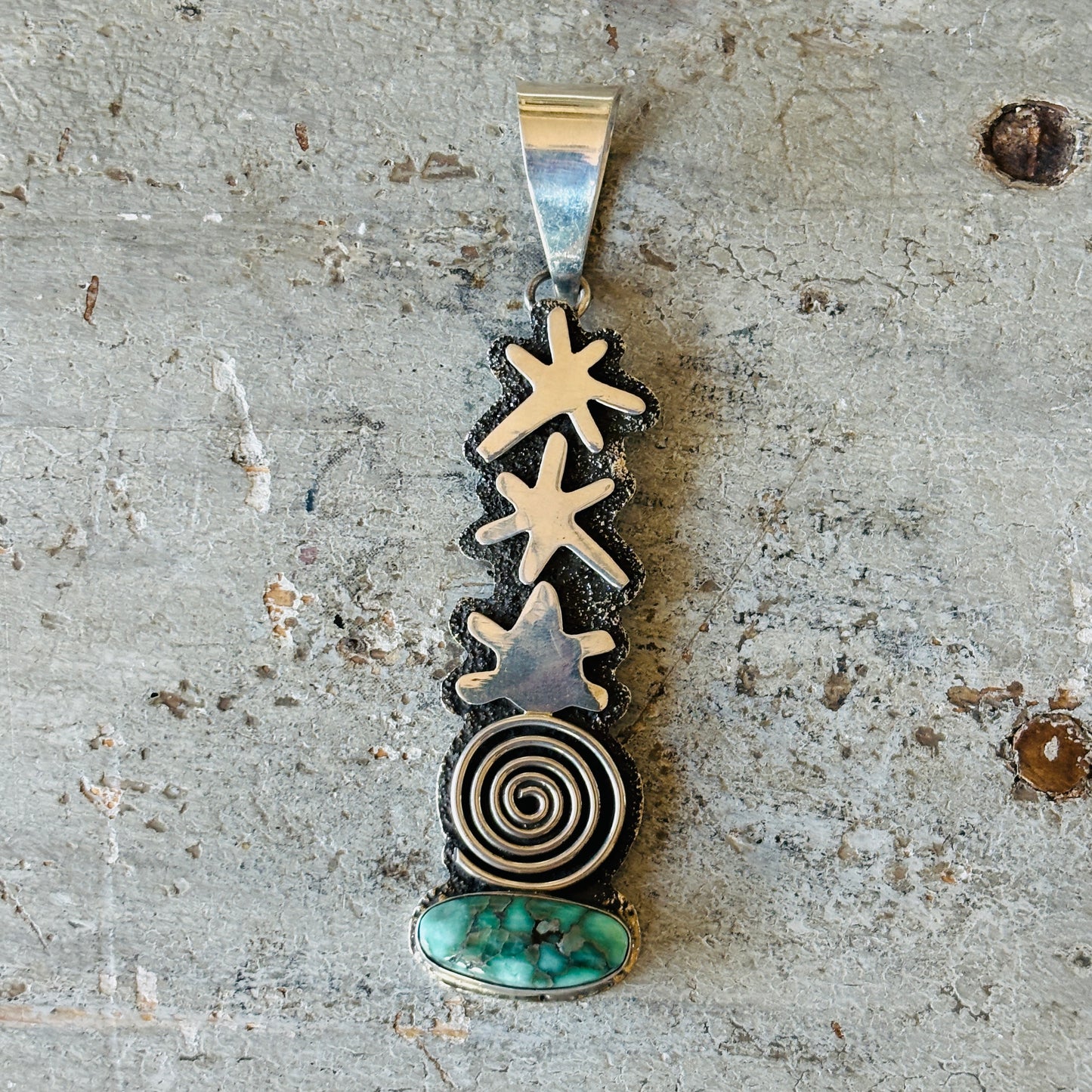 Navajo Alex Sanchez Sterling Silver & Variscite Pendant